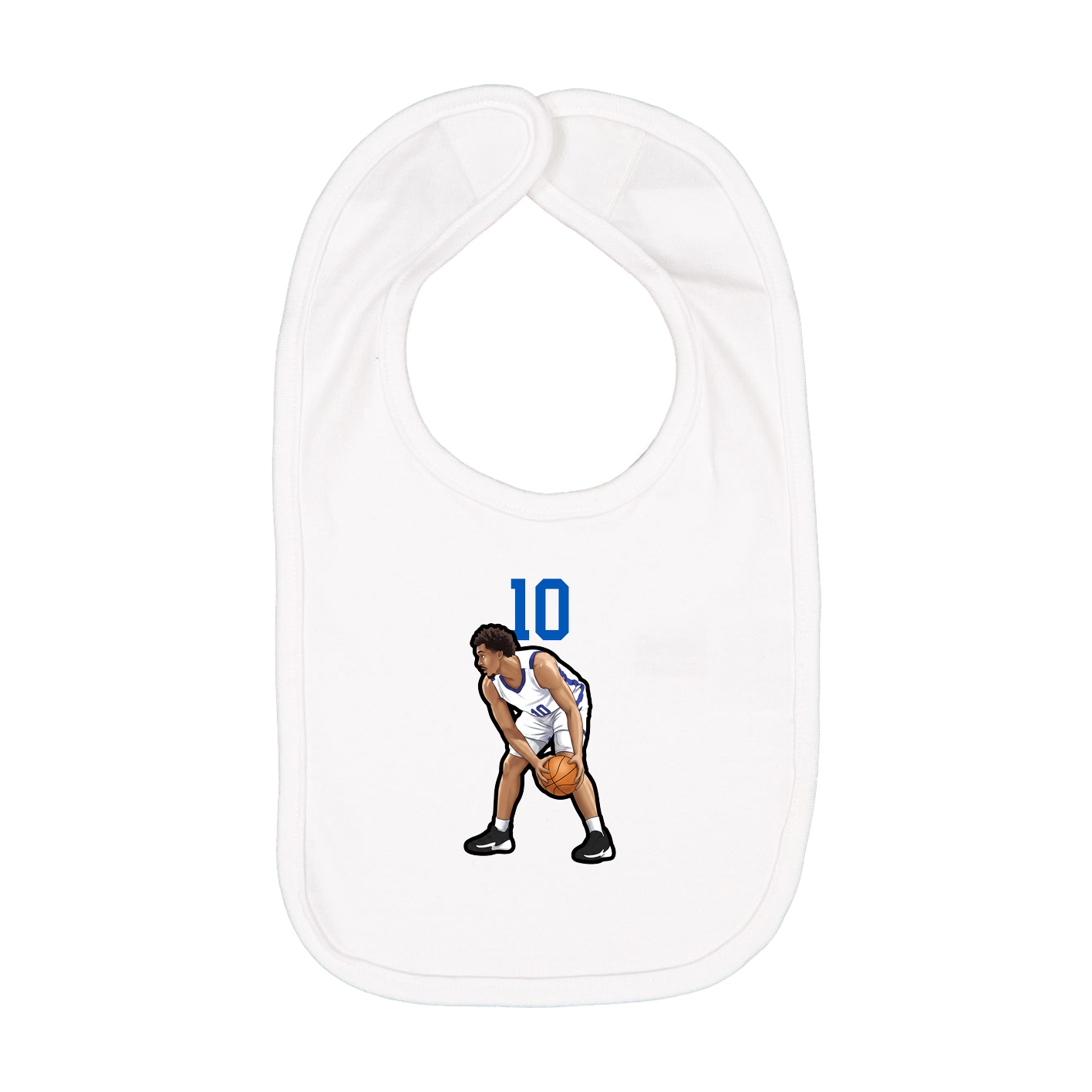 Infant Bib — Number Top in White