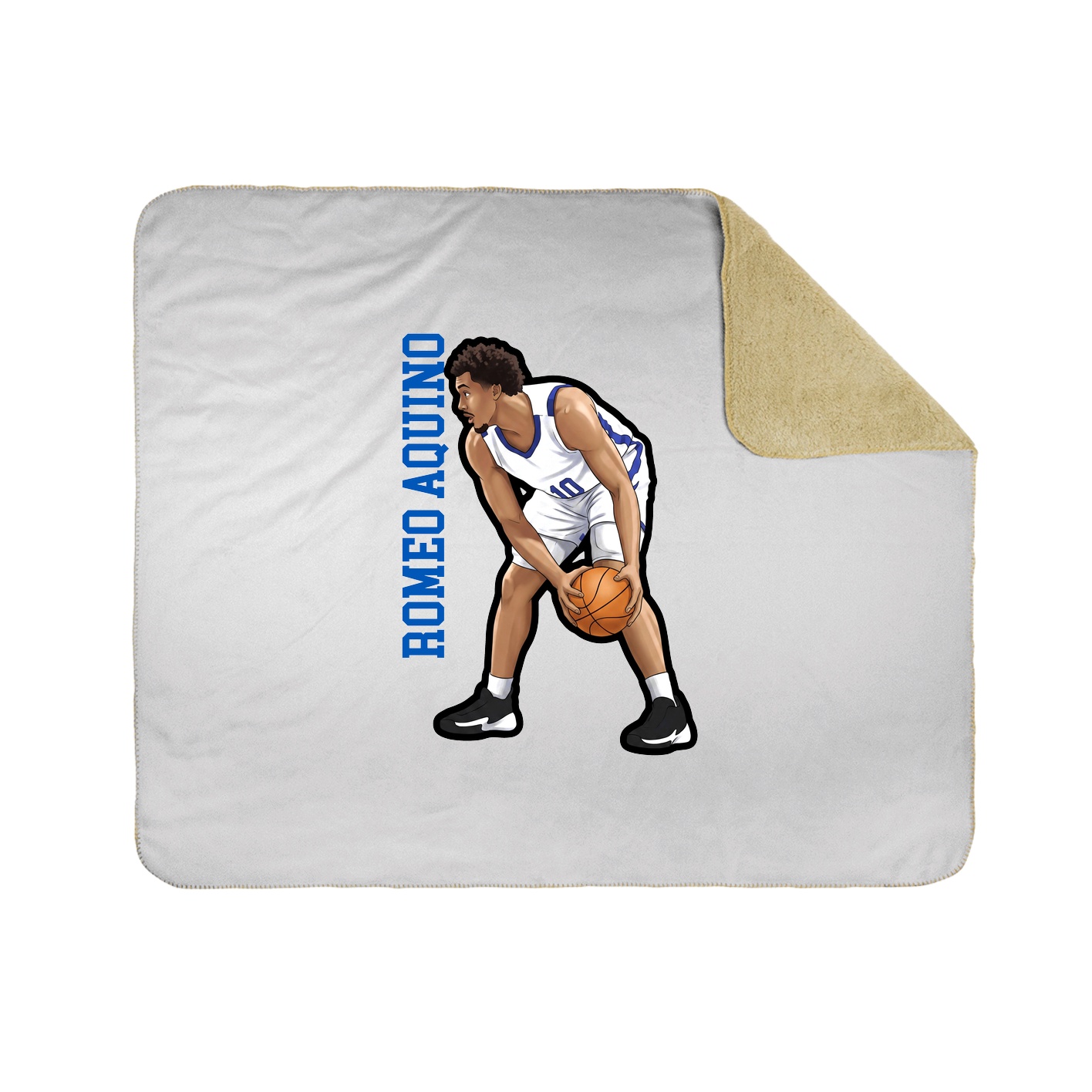 Throw Blanket — Name Vertical in White