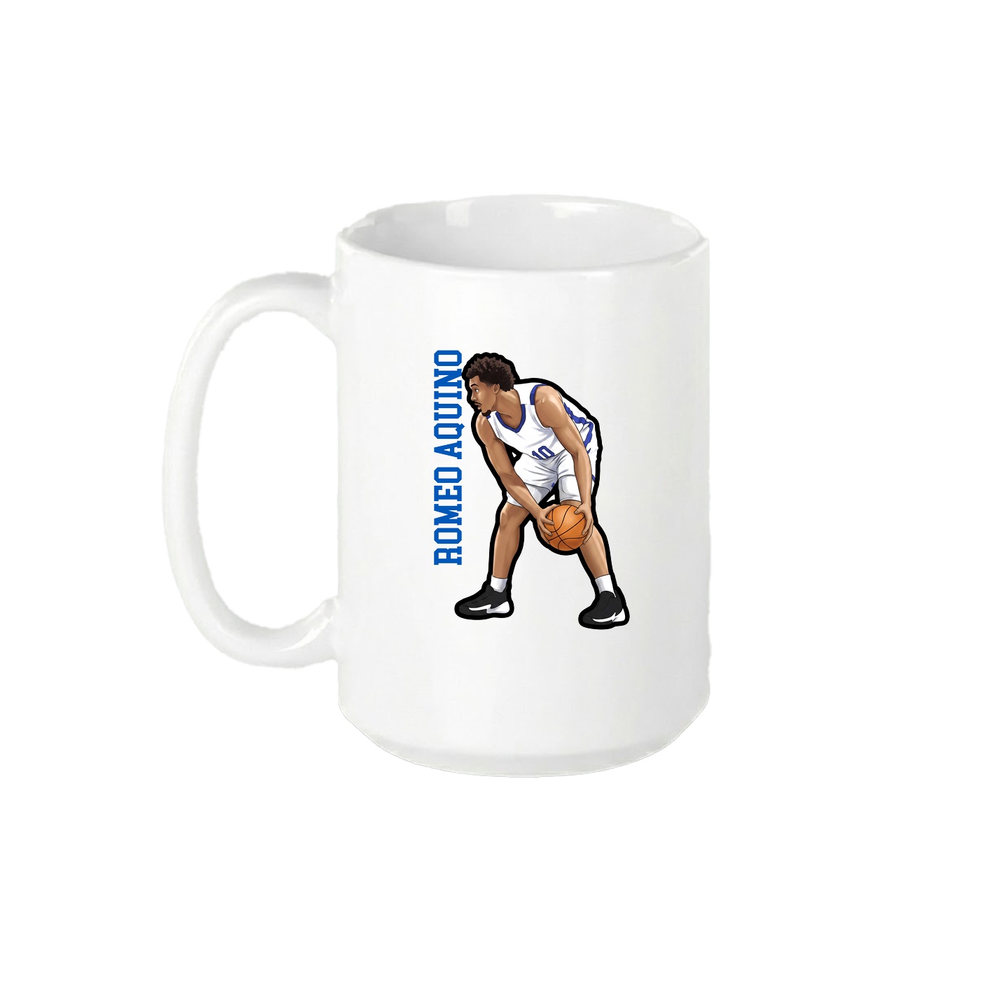 15oz Coffee Mug — Name Vertical in White
