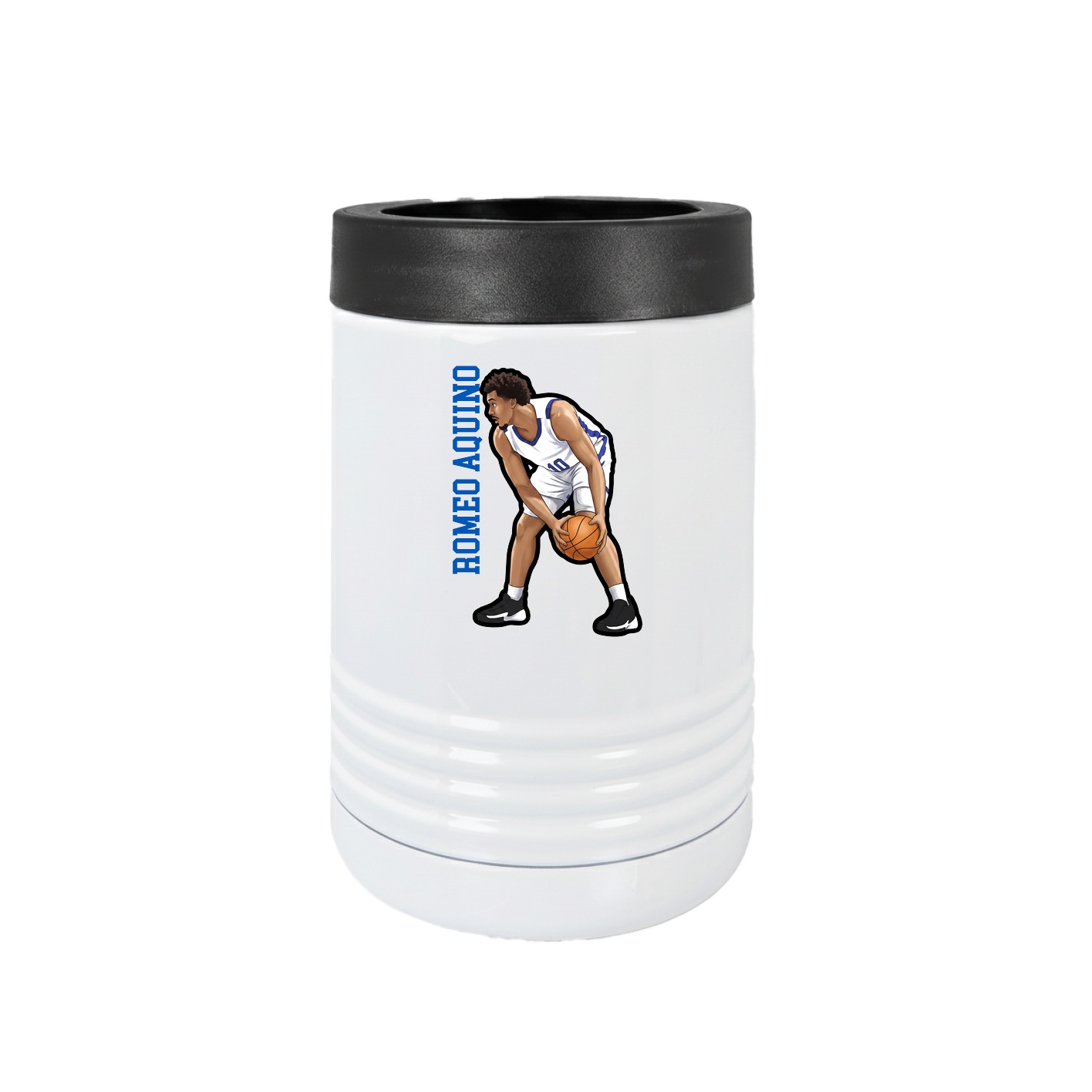 Beverage Holder — Name Vertical in White