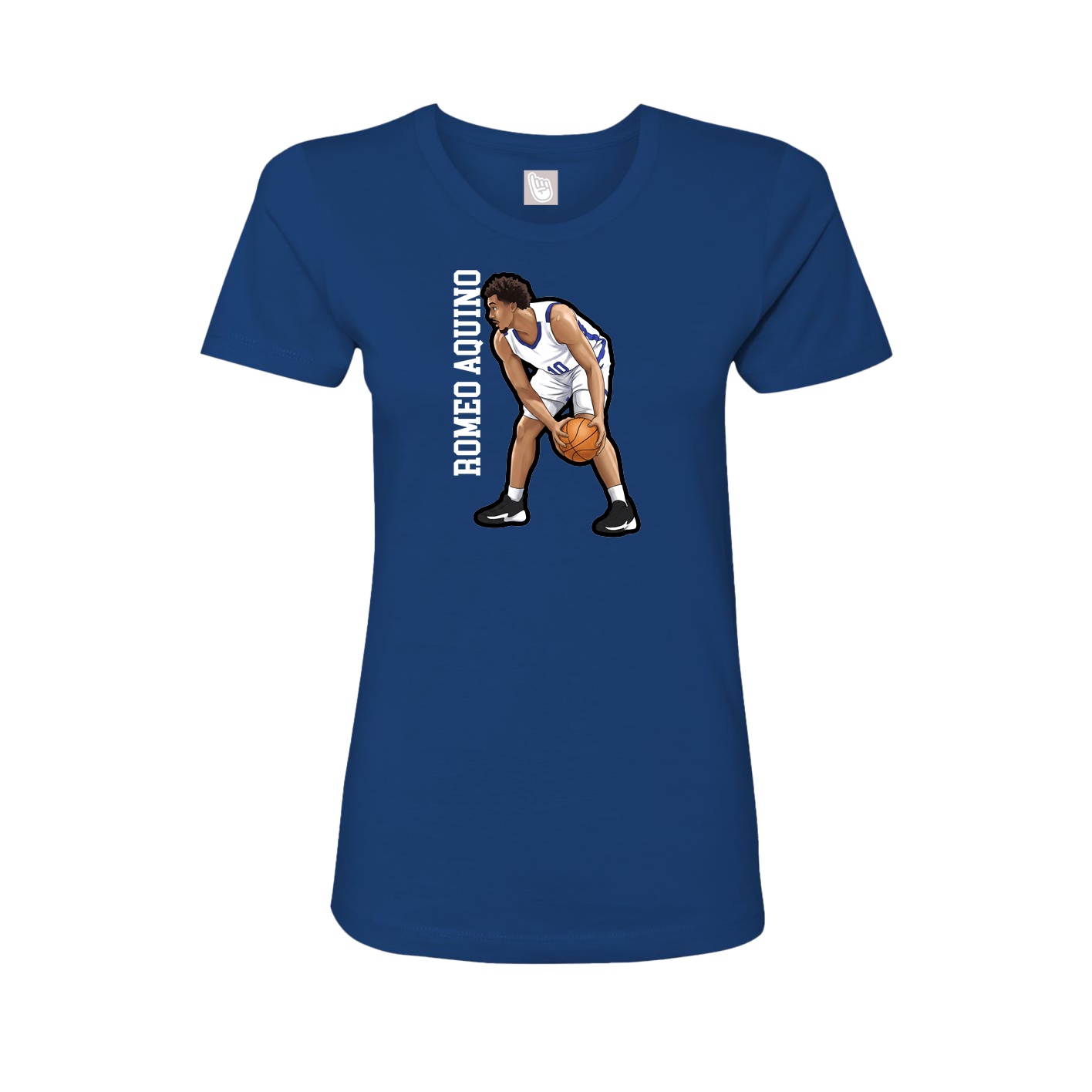 Womens Tee — Name Vertical in Royal