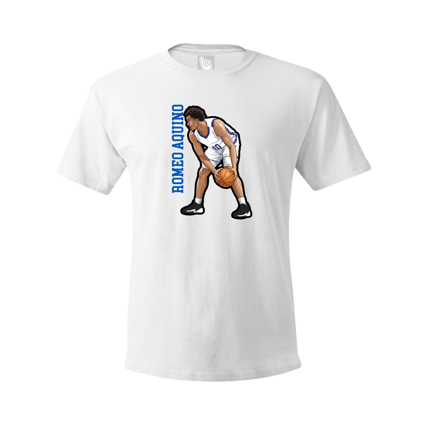 Youth Tee — Name Vertical in White