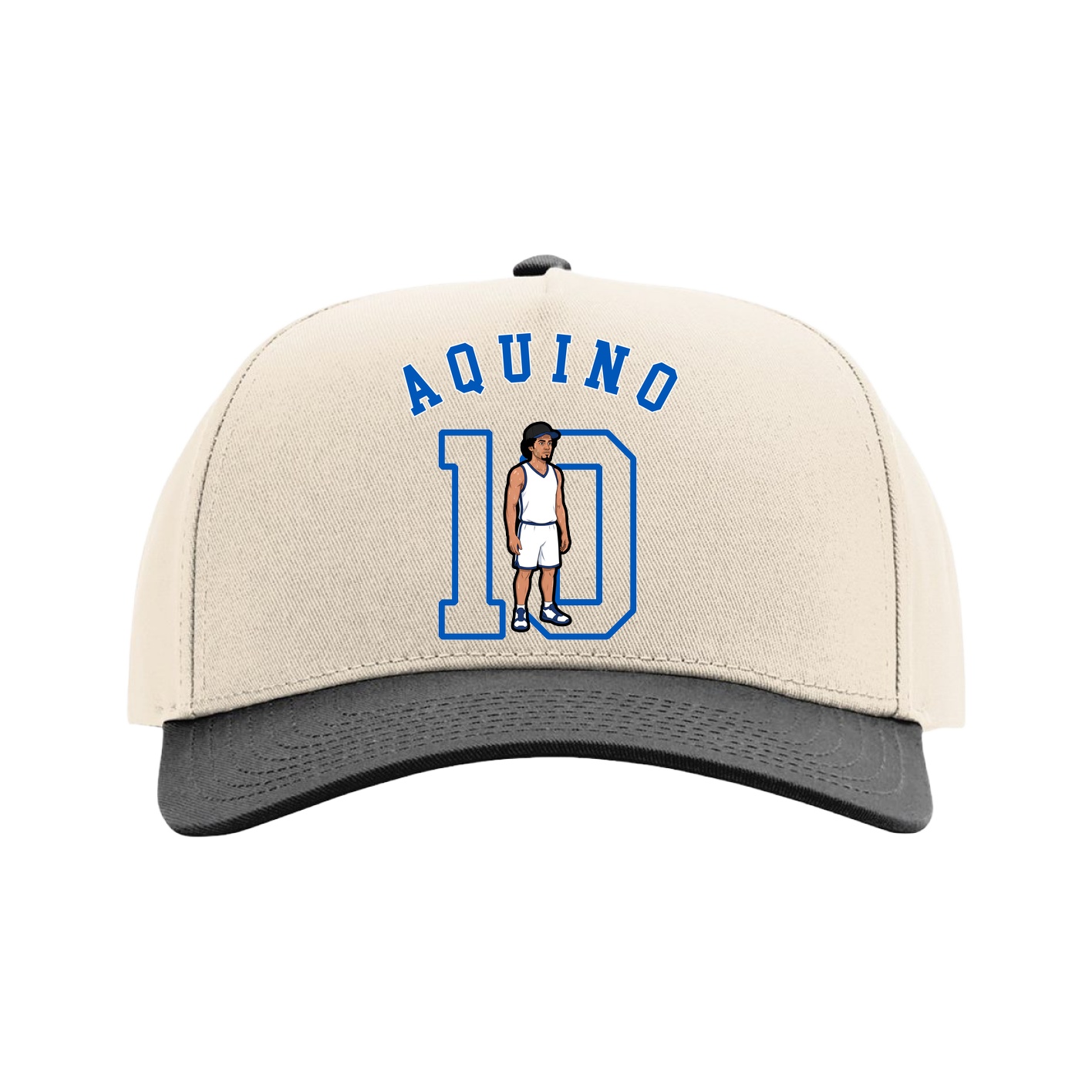 Full Fabric Five-Panel Champ Cap — Shirsey Arch in Cream/Black