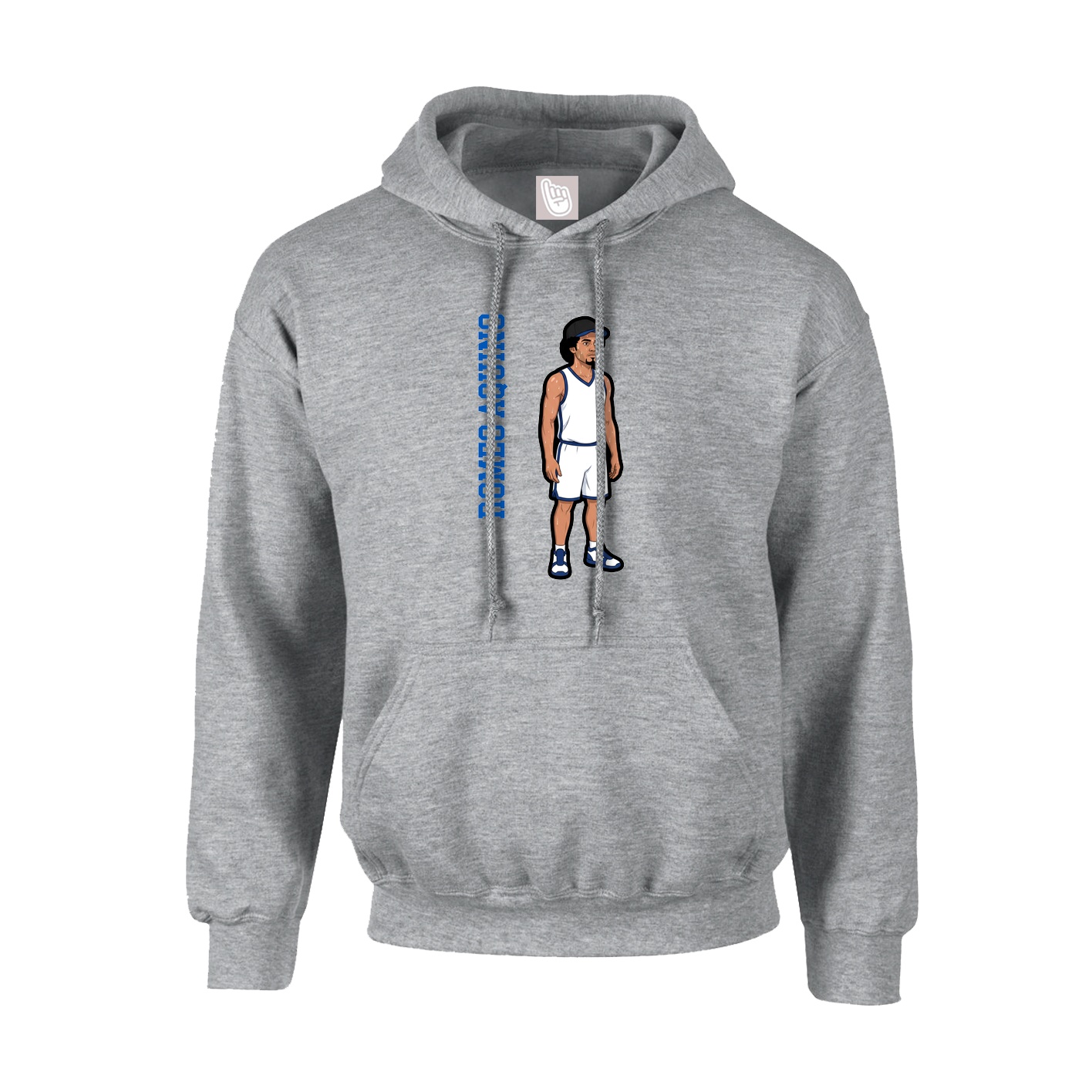 Hoodie — Name Vertical in Grey