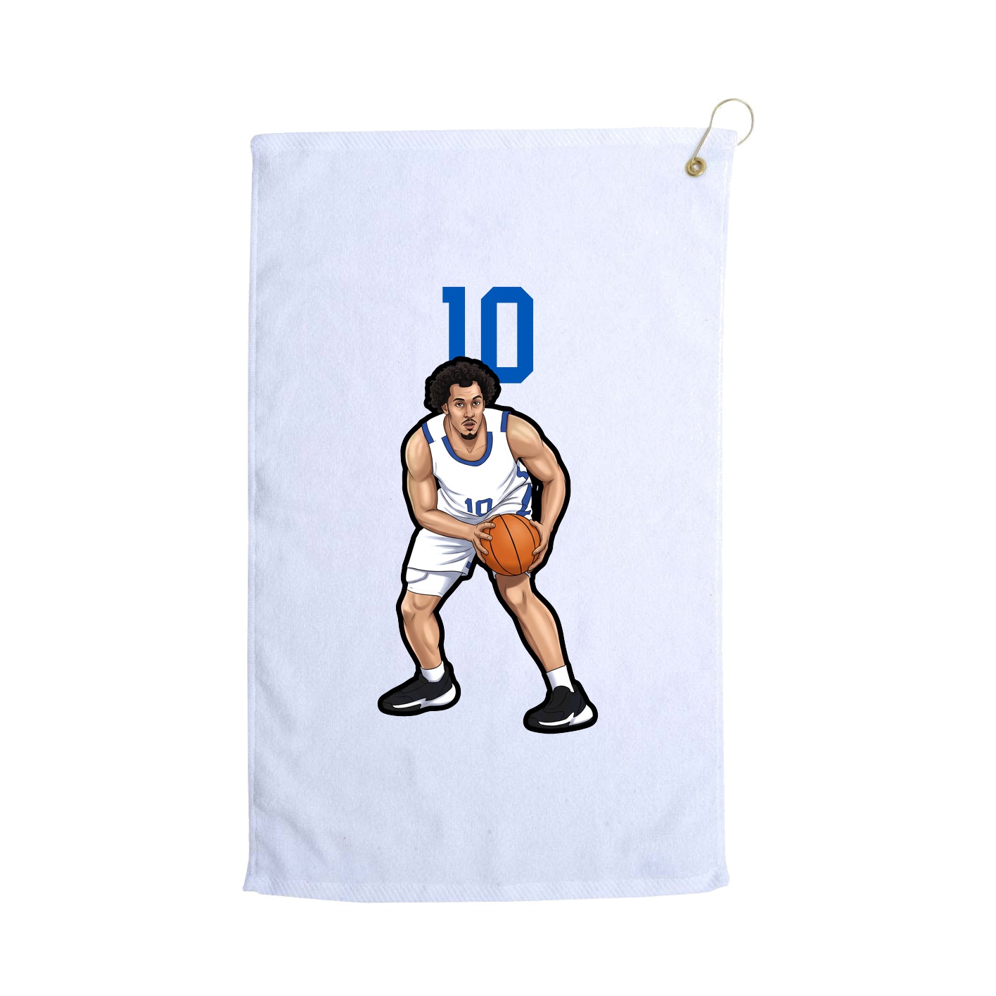 Golf Towel — Number Top in White