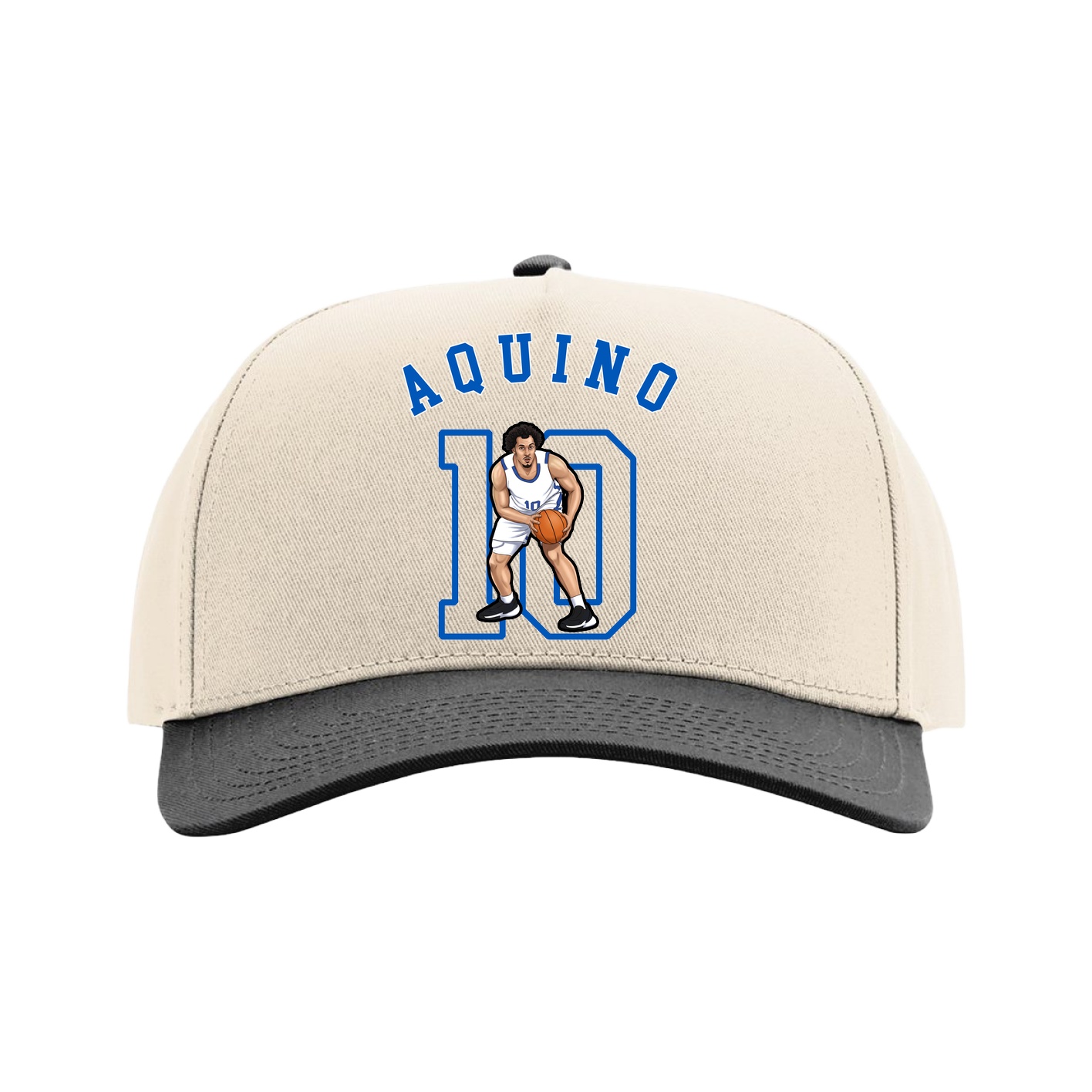 Full Fabric Five-Panel Champ Cap — Shirsey Arch in Cream/Black