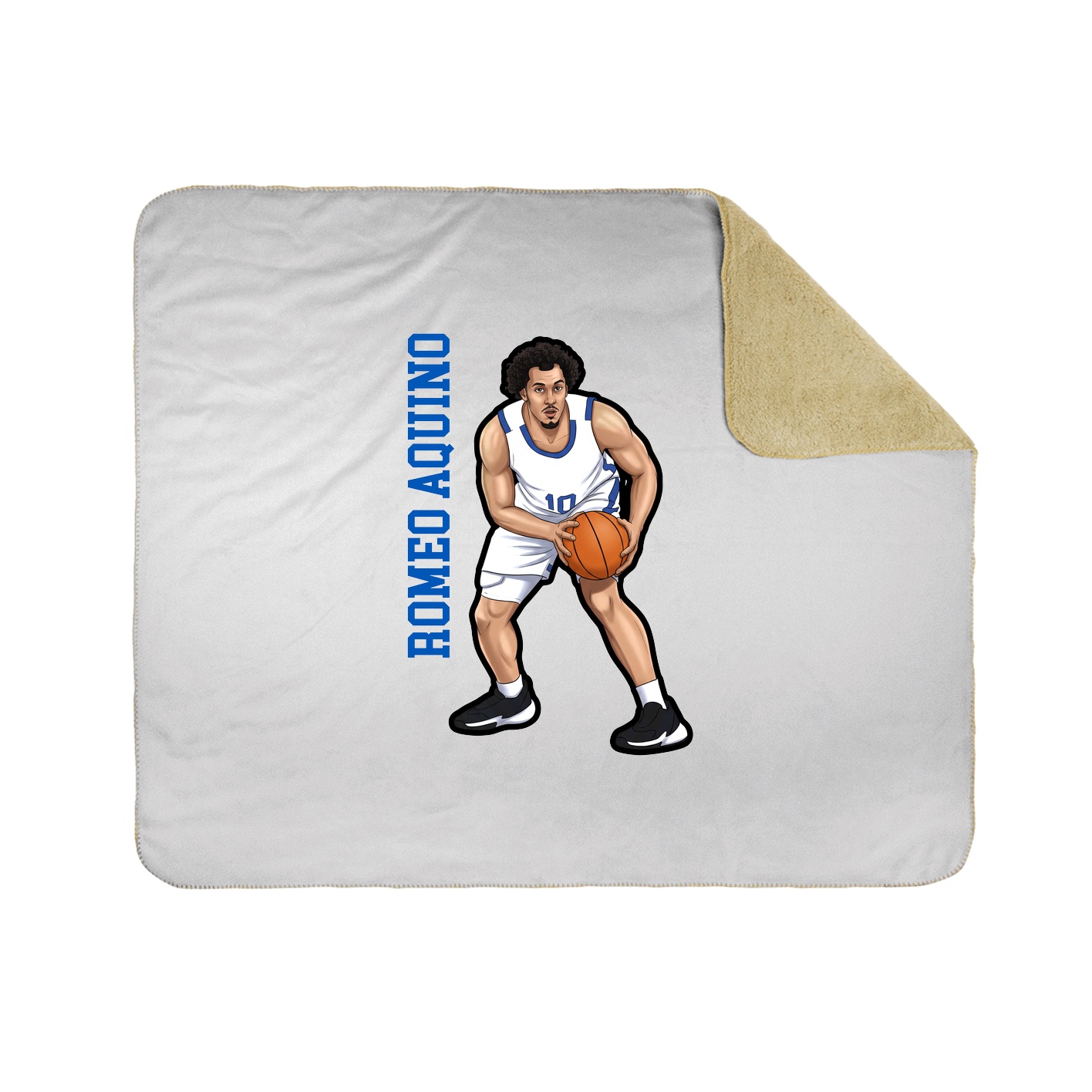Throw Blanket — Name Vertical in White