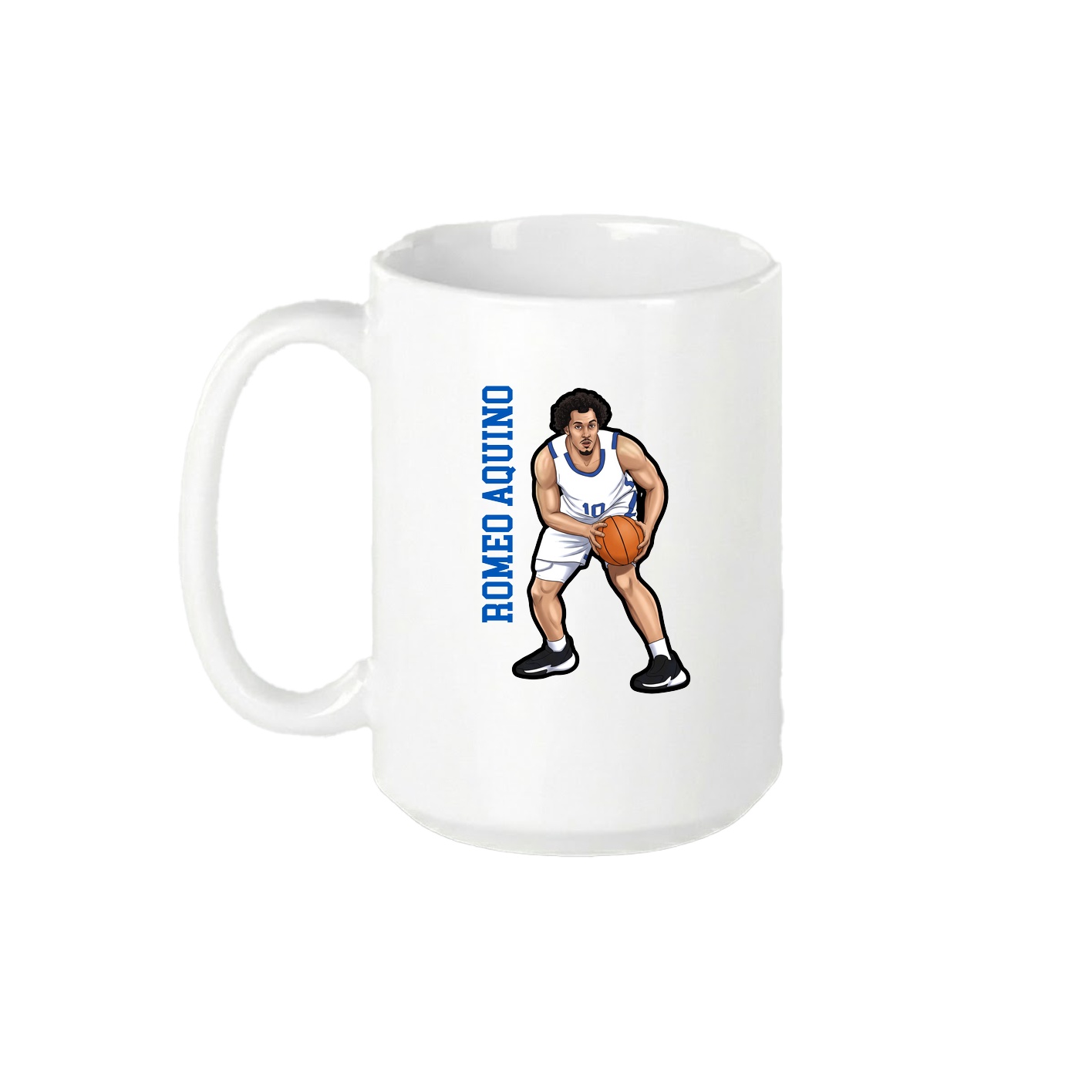 15oz Coffee Mug — Name Vertical in White