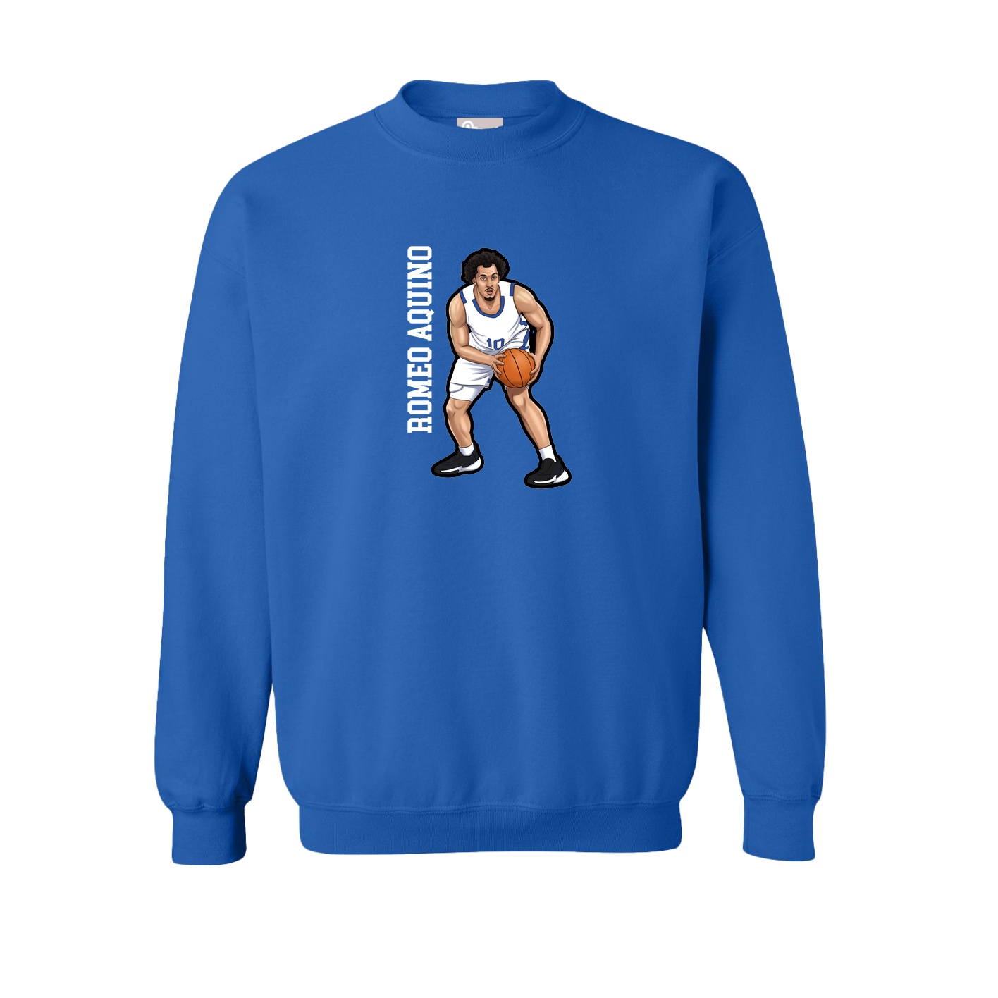 Fleece Crew — Name Vertical in Royal
