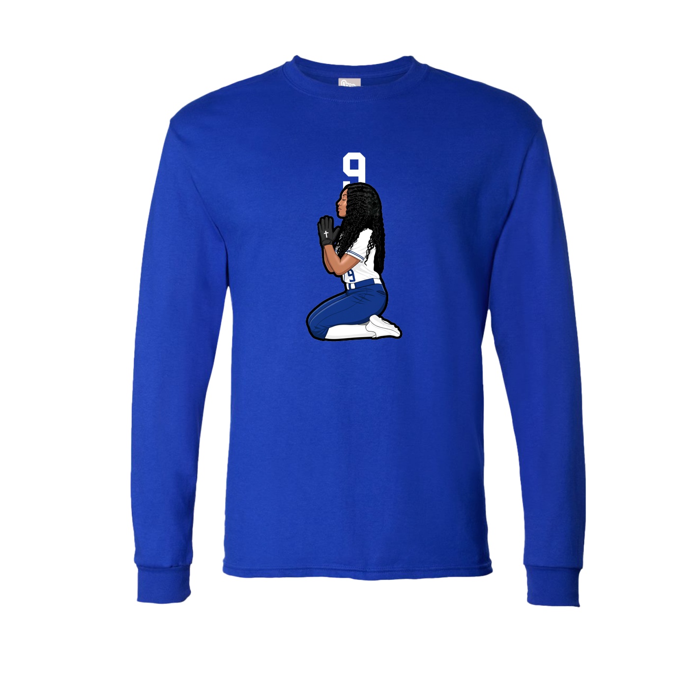 Long Sleeve Tee — Number Top in Royal
