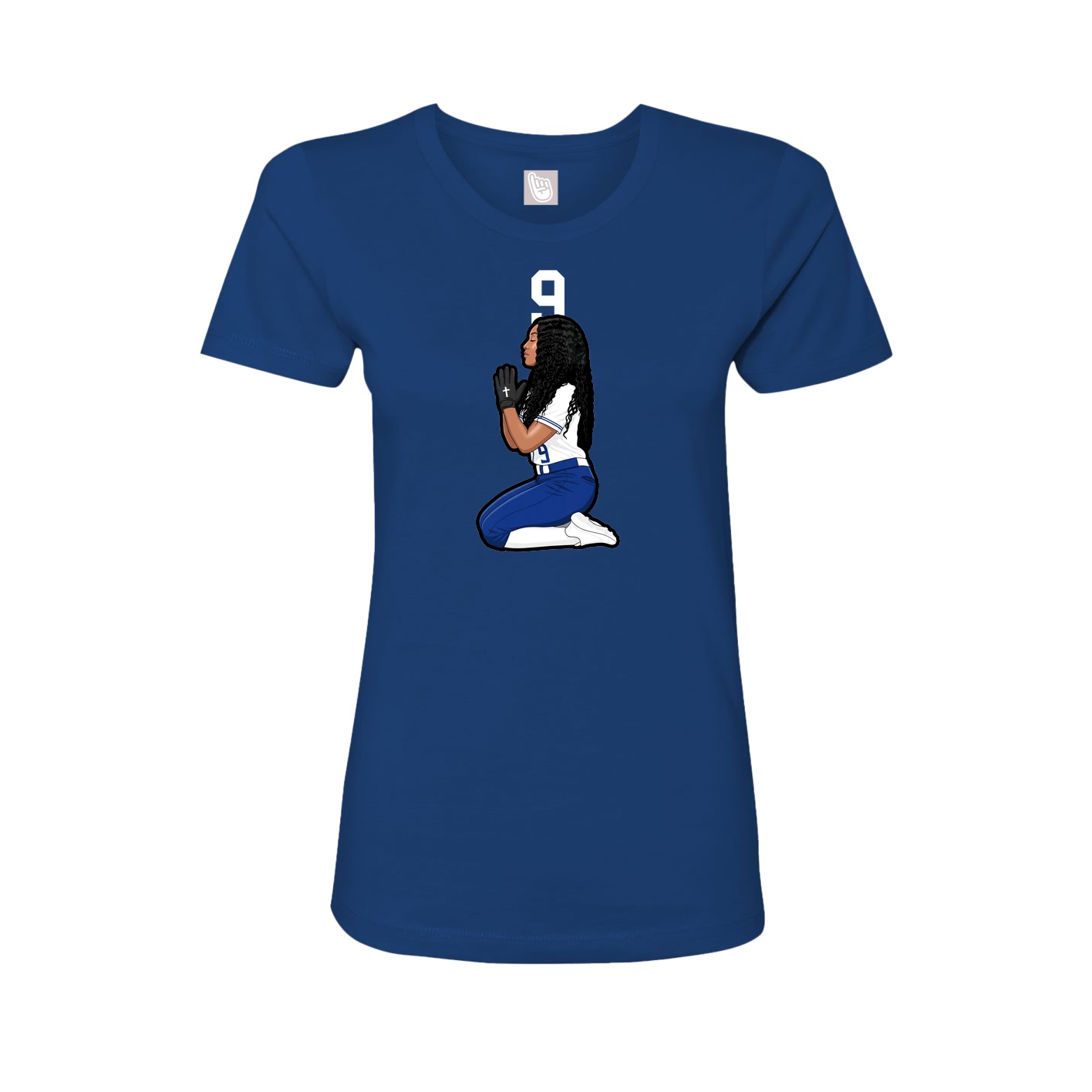 Fitted Women's Tee — Number Top in Royal