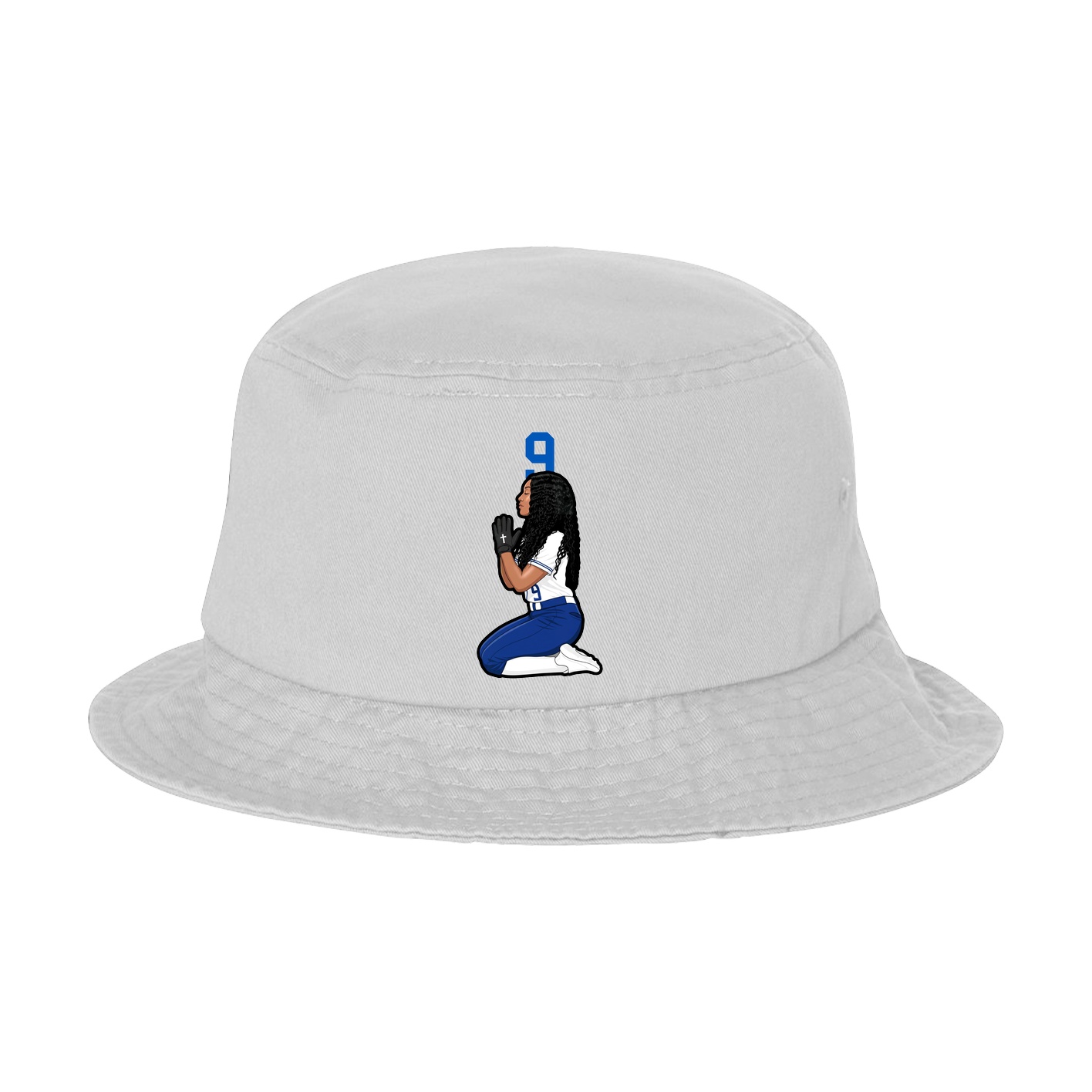 Bucket Cap — Number Top in White