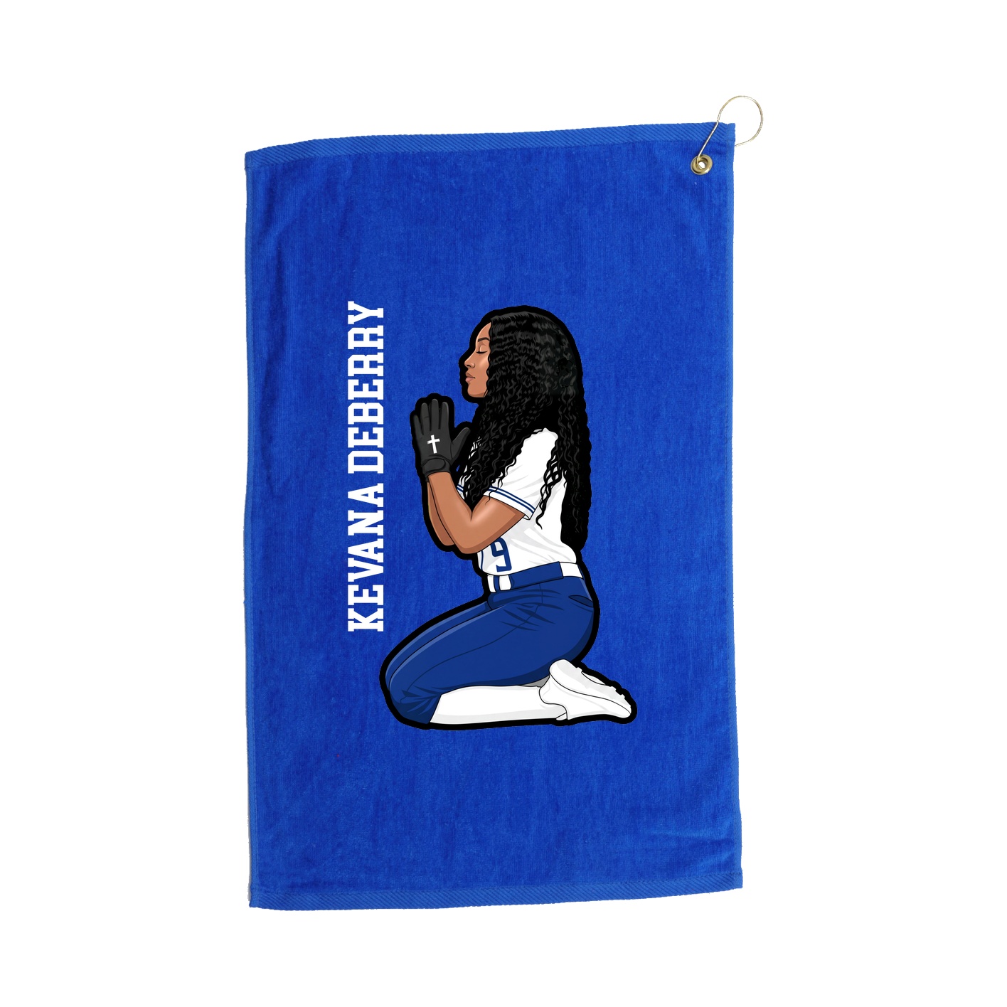 Golf Towel — Name Vertical in Royal
