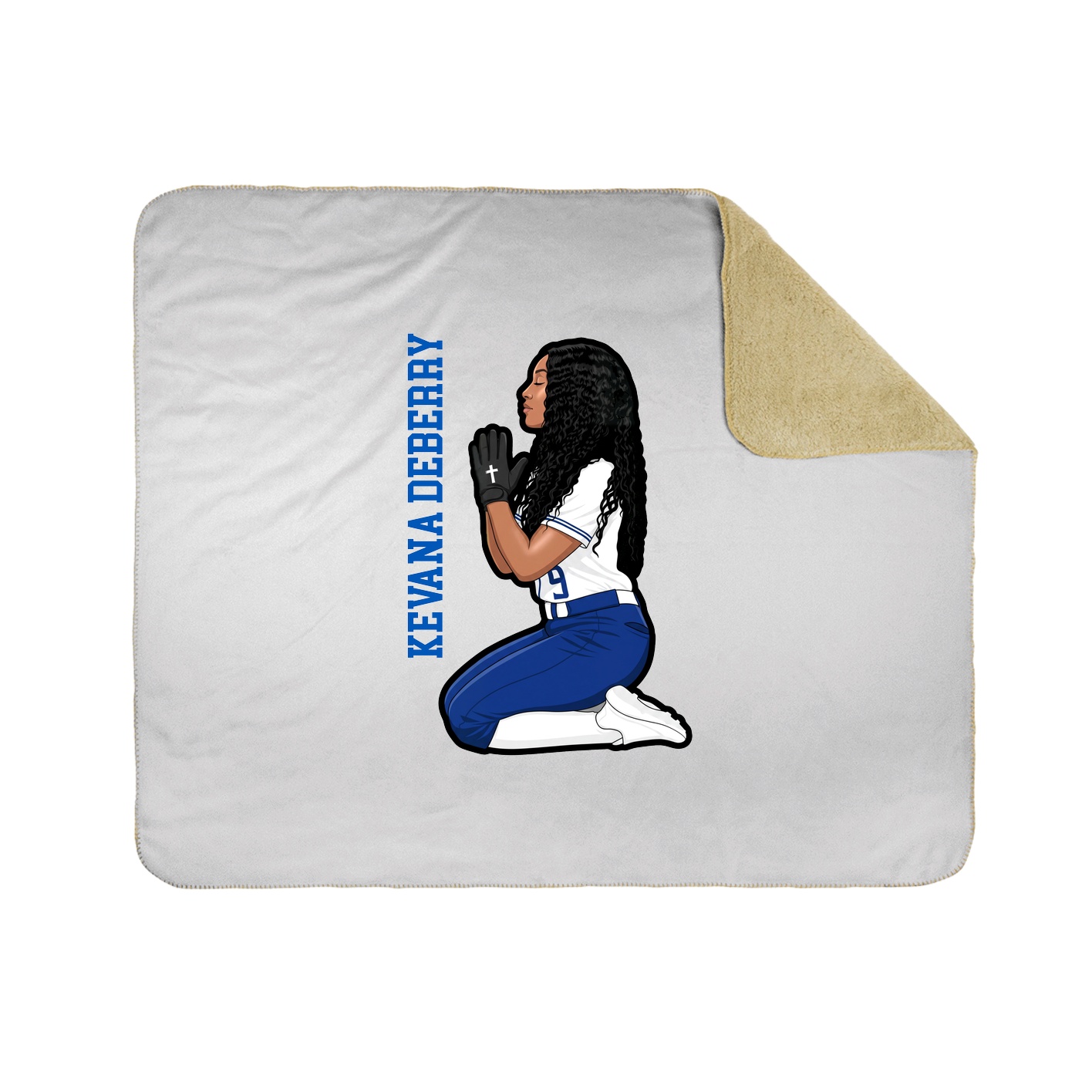 Throw Blanket — Name Vertical in White