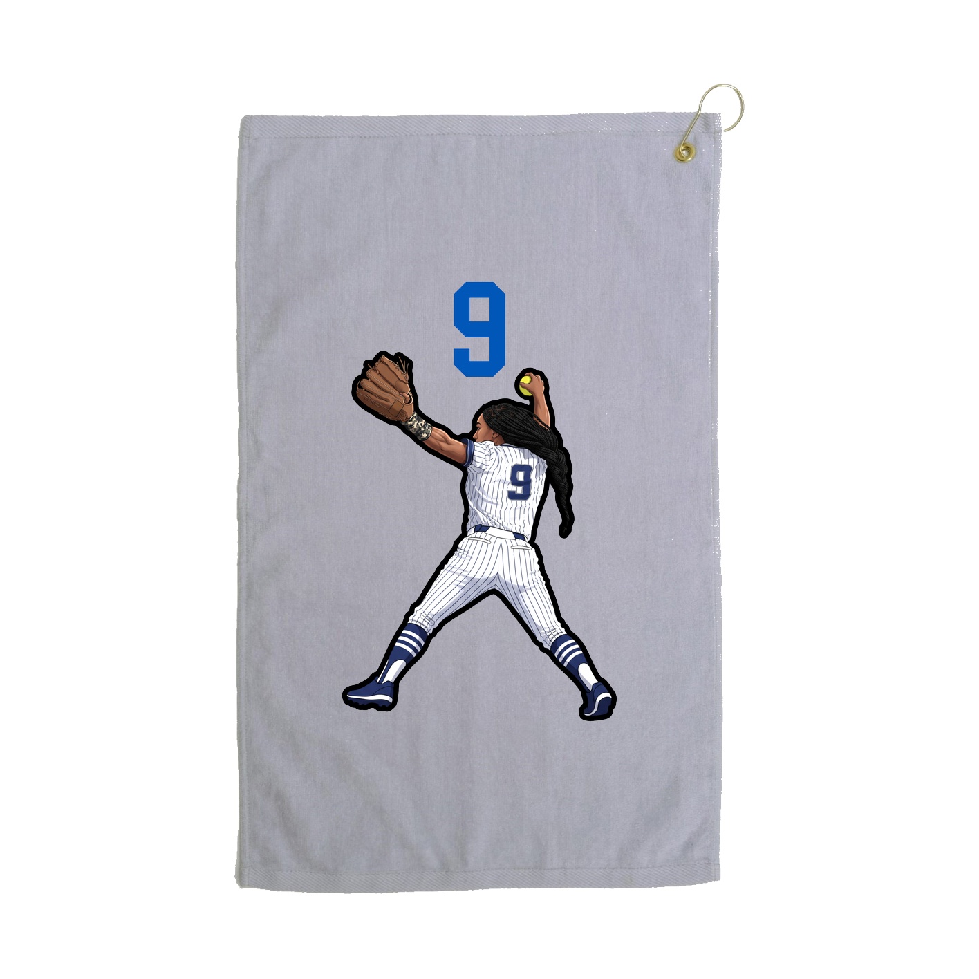 Golf Towel — Number Top in Grey