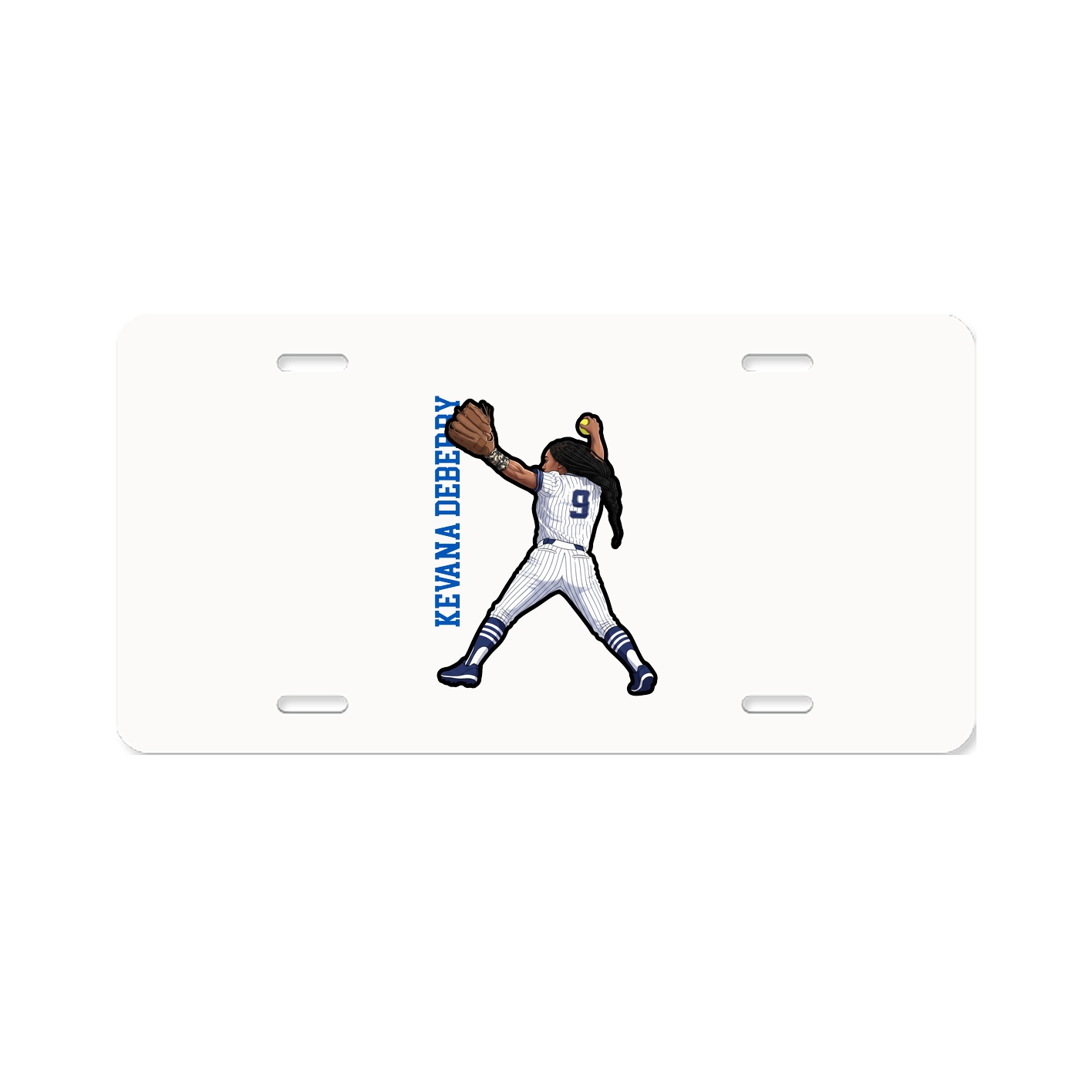 License Plate — Name Vertical in Classic