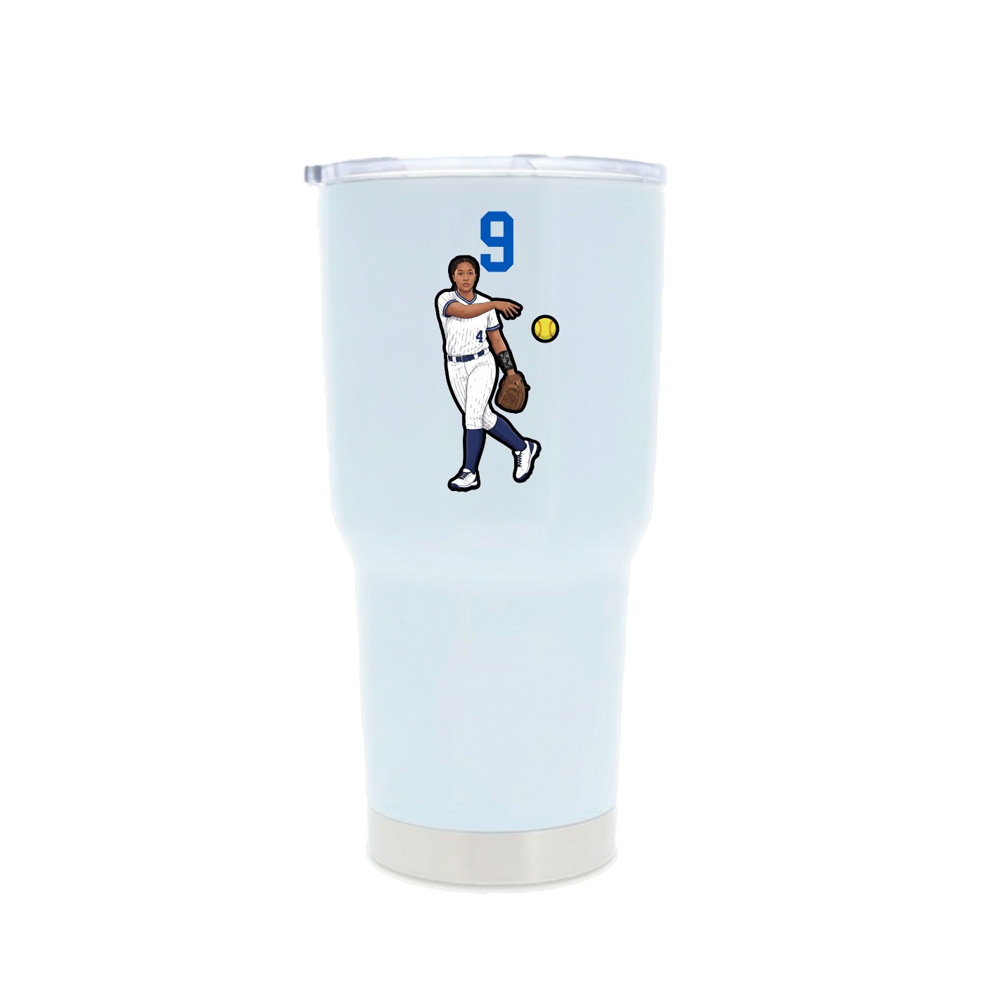 30oz Stainless Steel Tumbler — Number Top in White