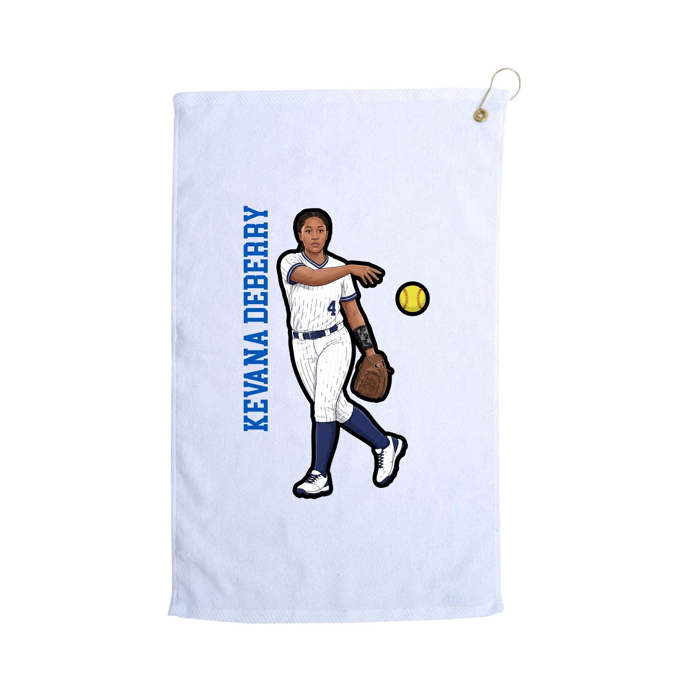Golf Towel — Name Vertical in White