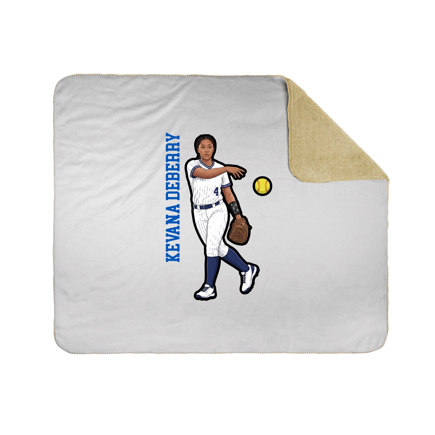 Throw Blanket — Name Vertical in White