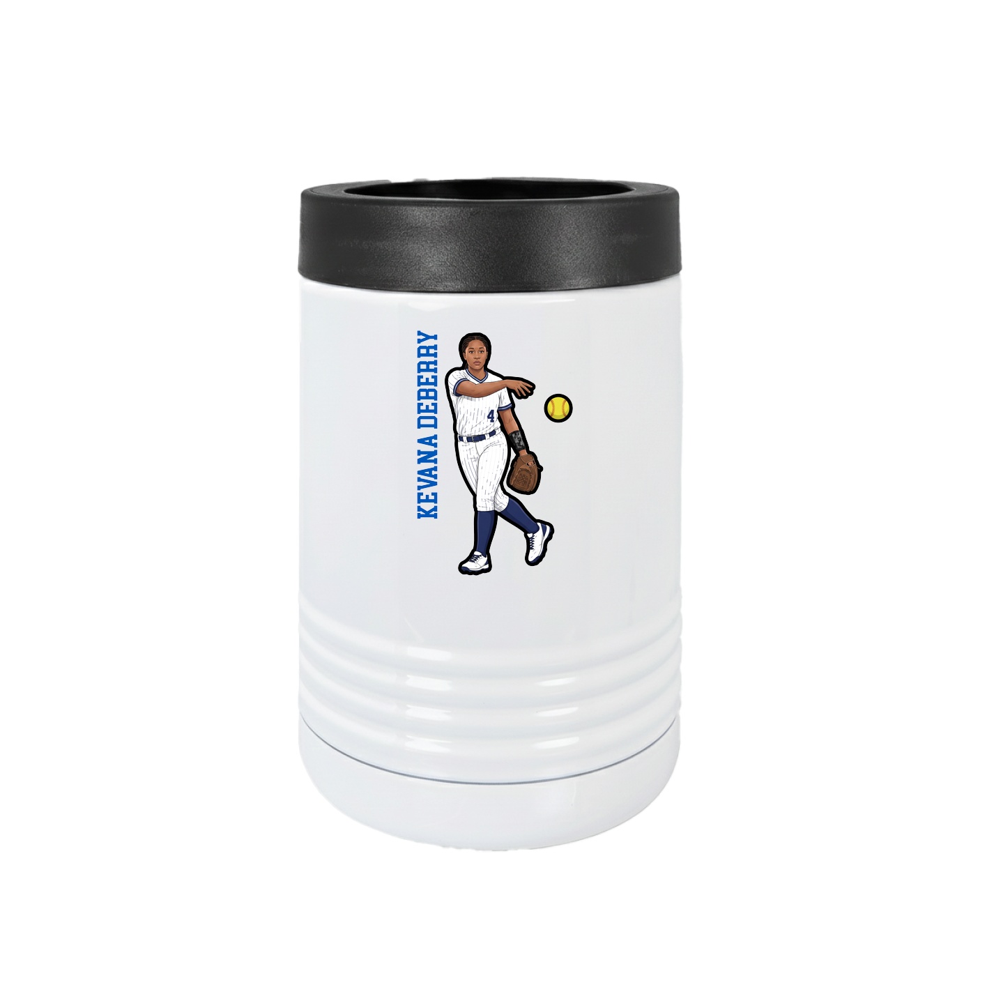 Beverage Holder — Name Vertical in White