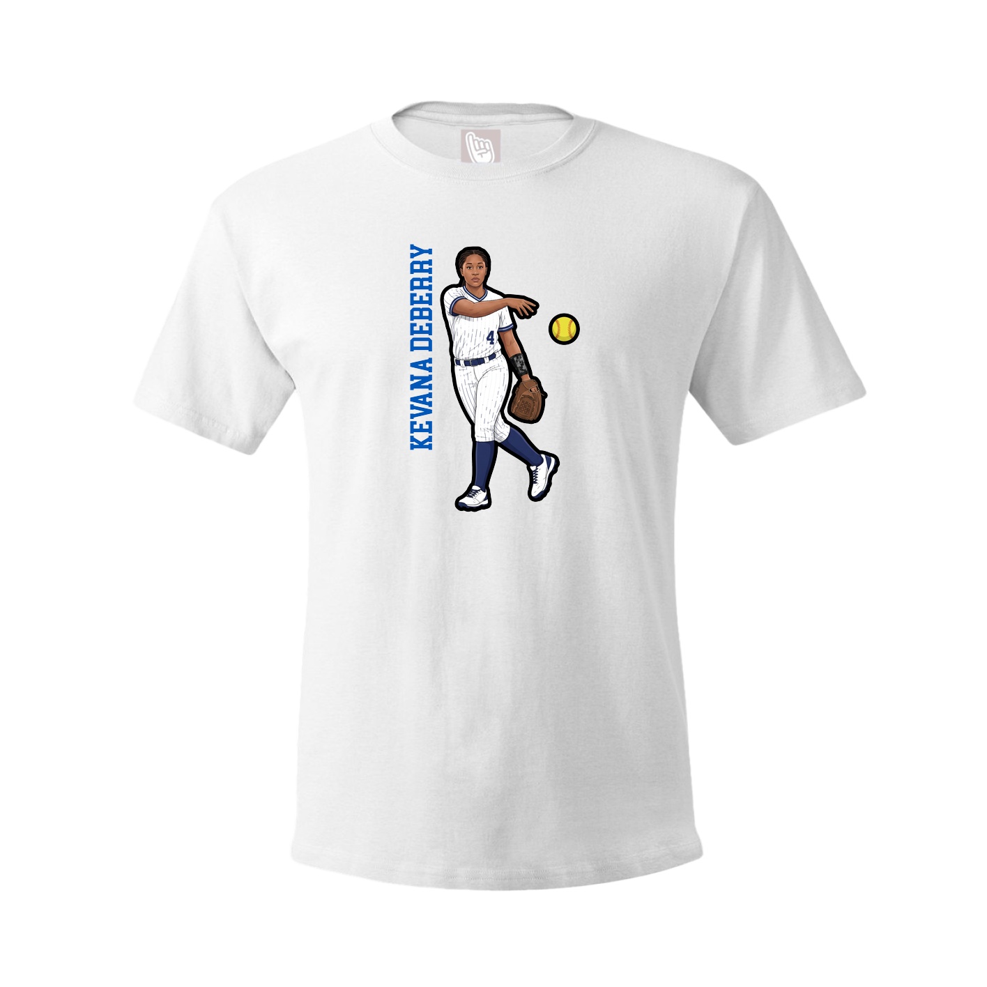 Tee — Name Vertical in White