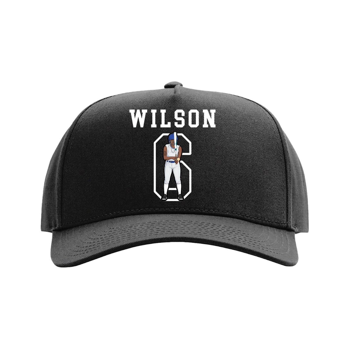 Full Fabric Five-Panel Champ Cap — Shirsey in Black