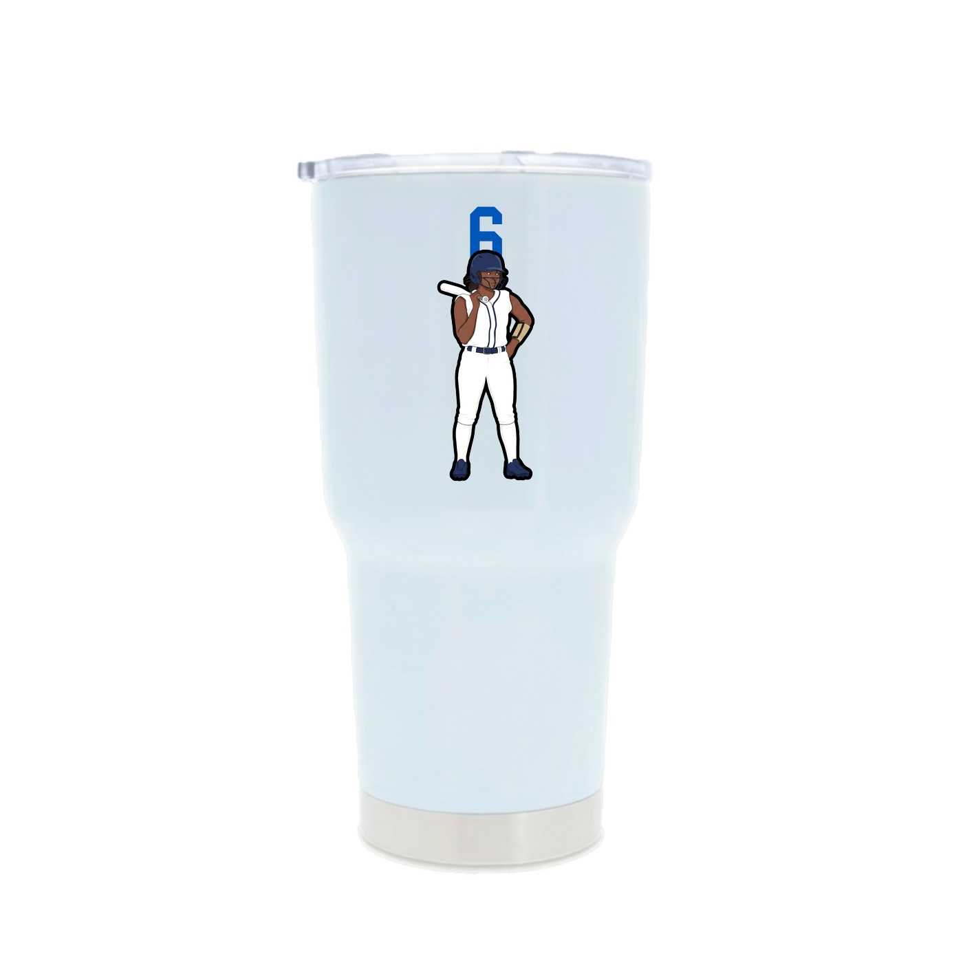 30oz Stainless Steel Tumbler — Number Top in White