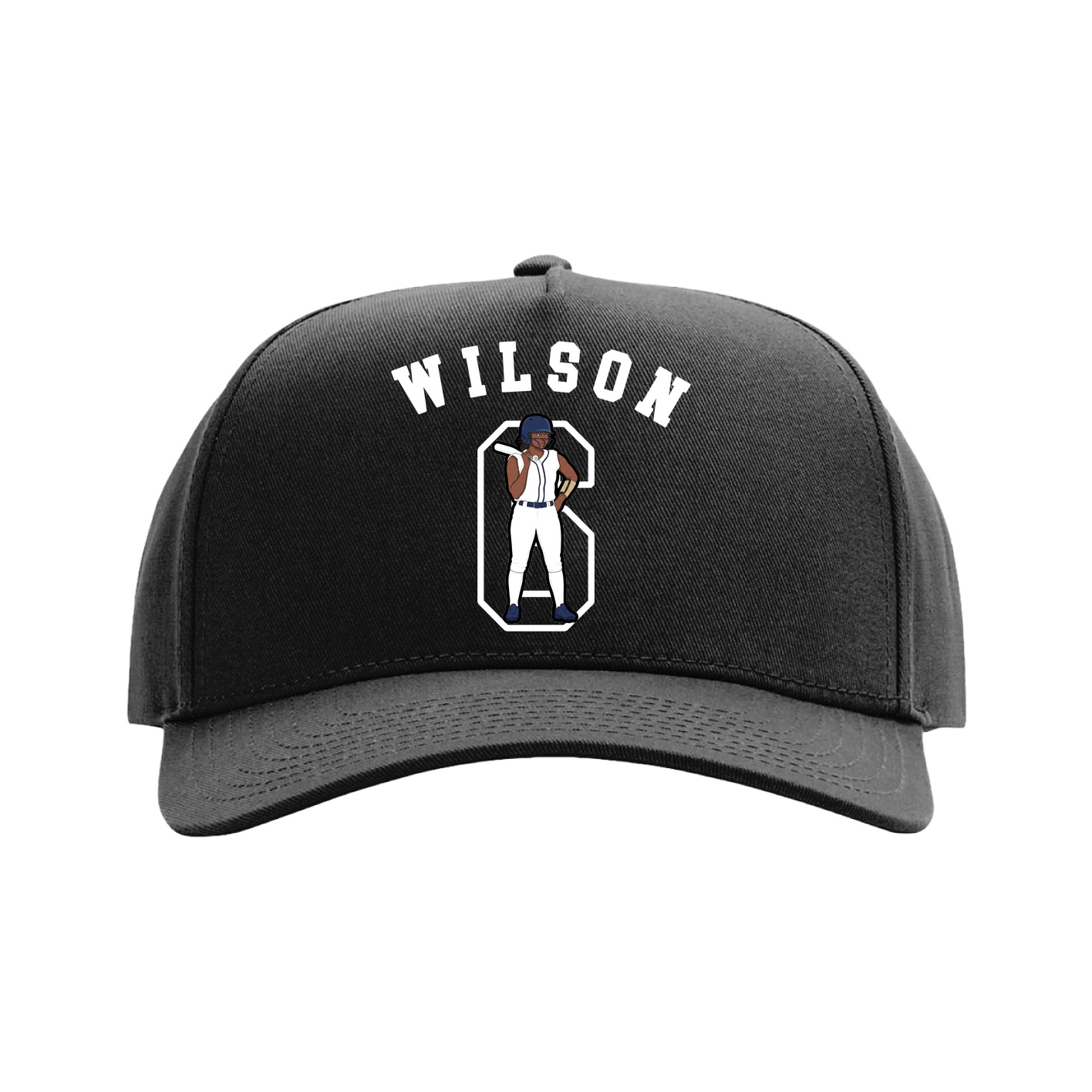 Full Fabric Five-Panel Champ Cap — Shirsey Arch in Black