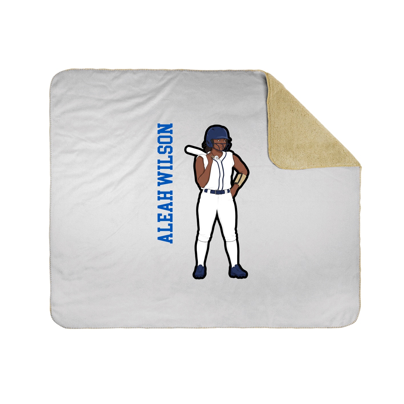Throw Blanket — Name Vertical in White