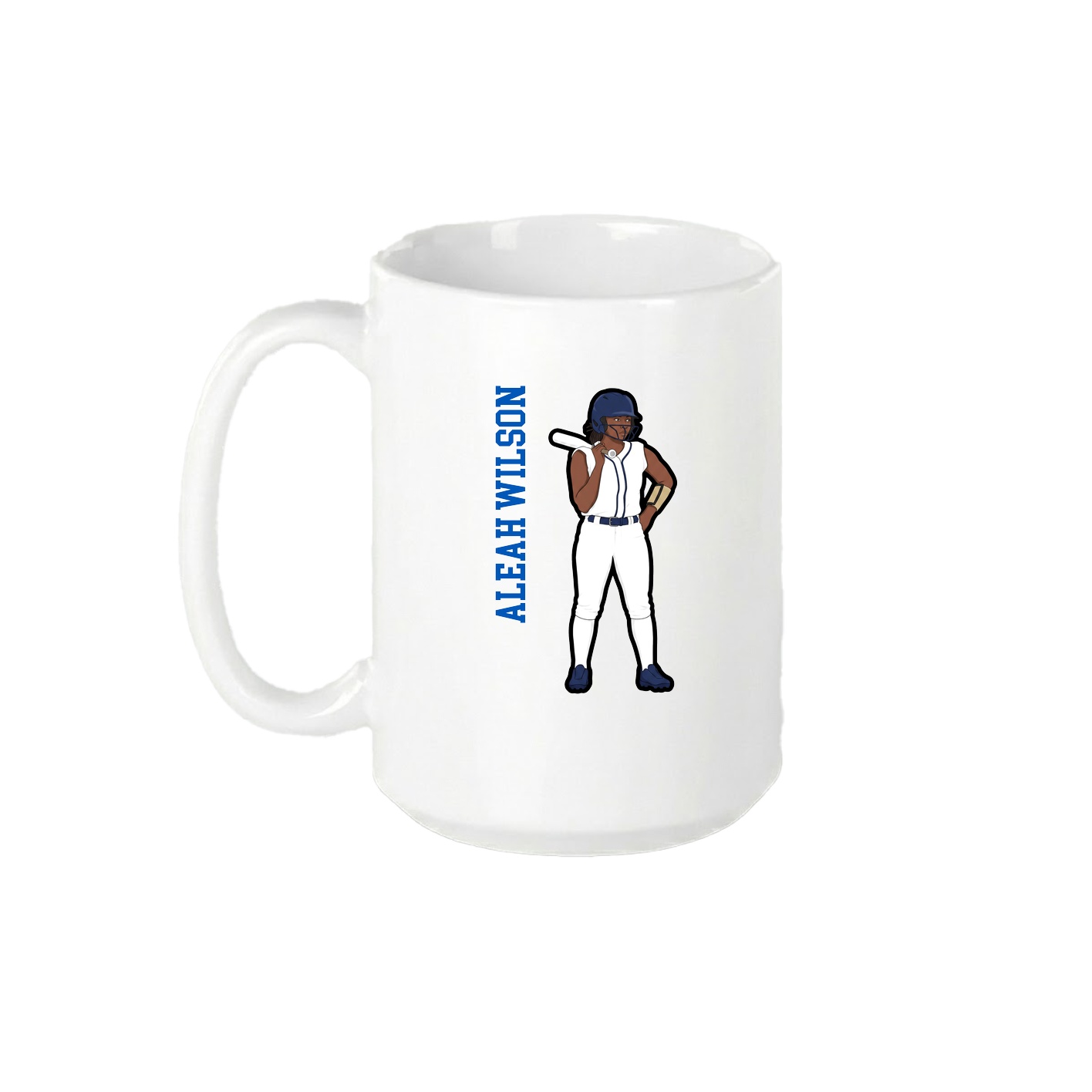 15oz Coffee Mug — Name Vertical in White