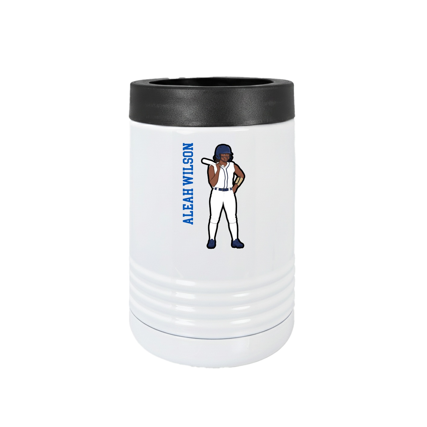 Beverage Holder — Name Vertical in White