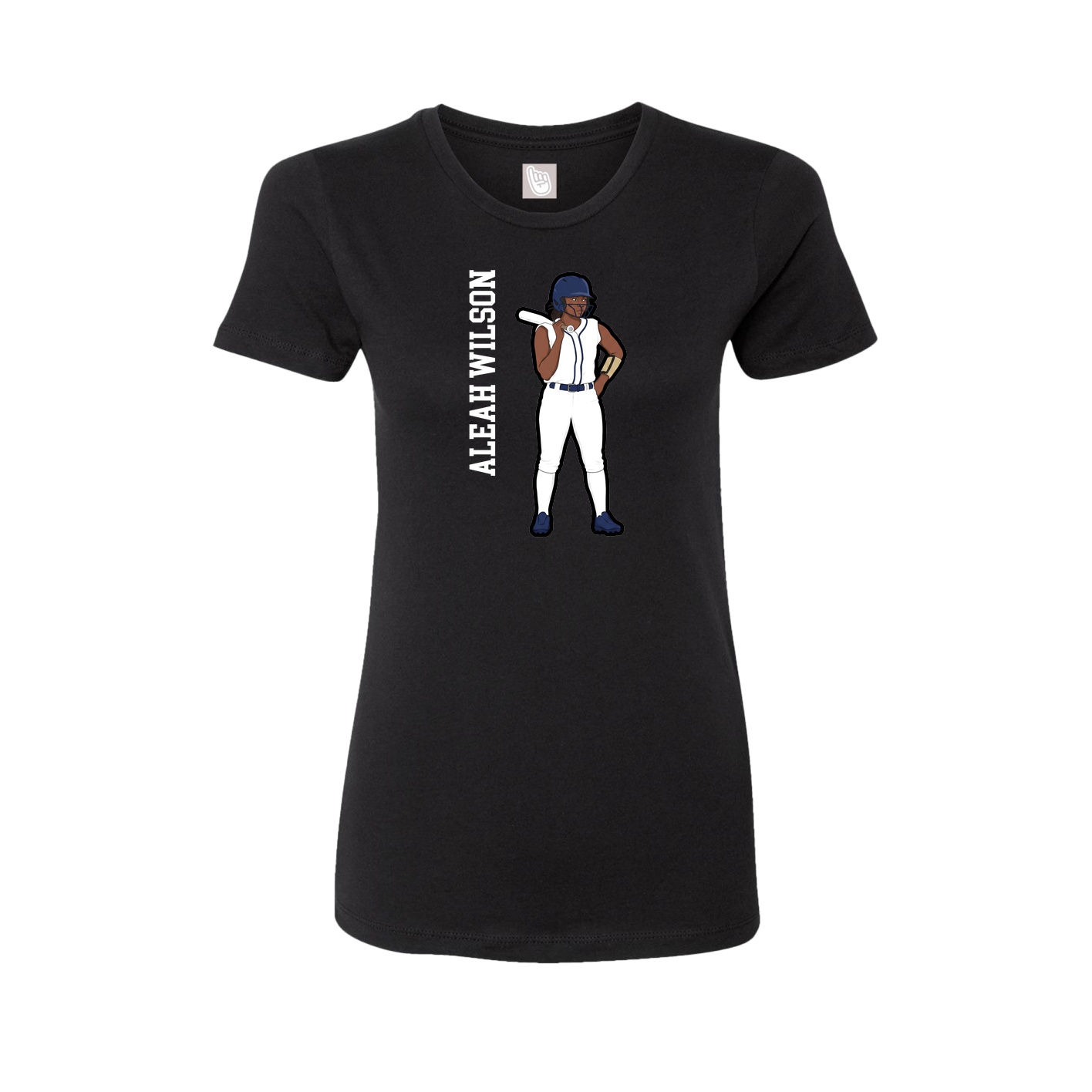 Fitted Women's Tee — Name Vertical in Black
