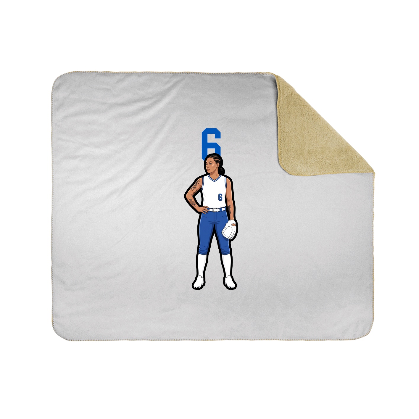 Throw Blanket — Number Top in White