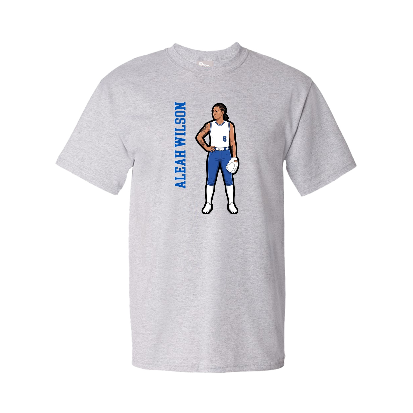 Tee — Name Vertical in Grey