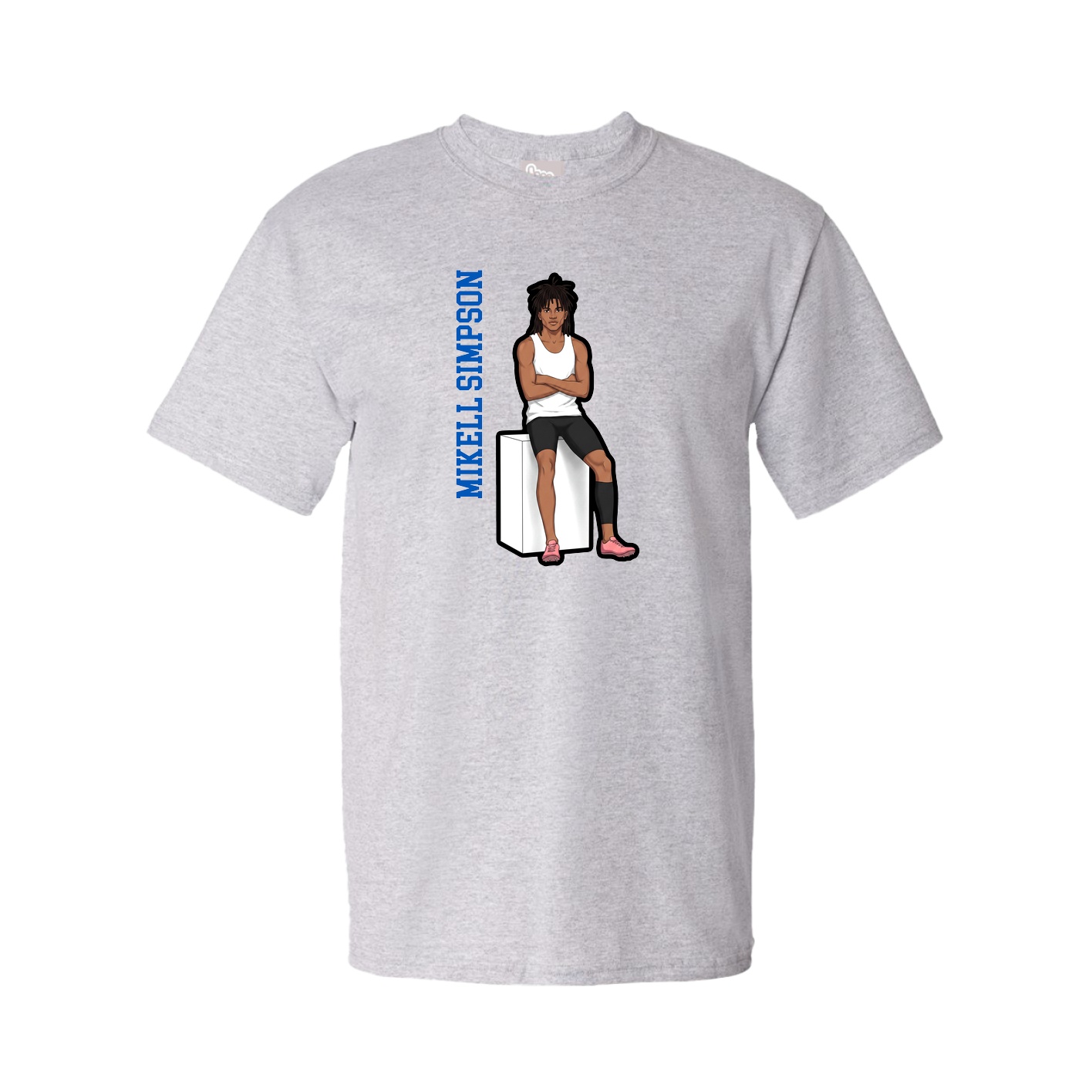 Youth Tee — Name Vertical in Grey
