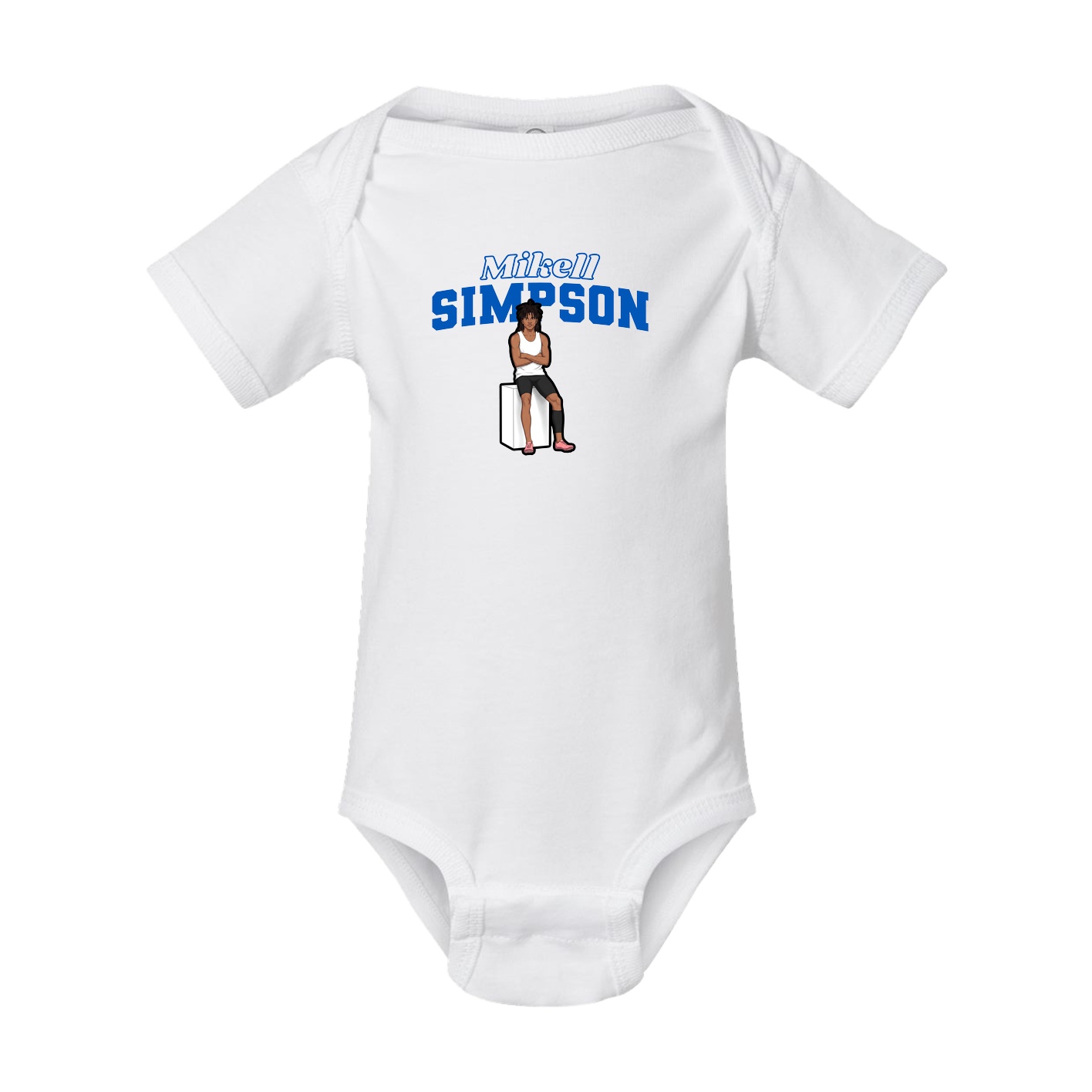 Baby Onesie — Name Arch in White