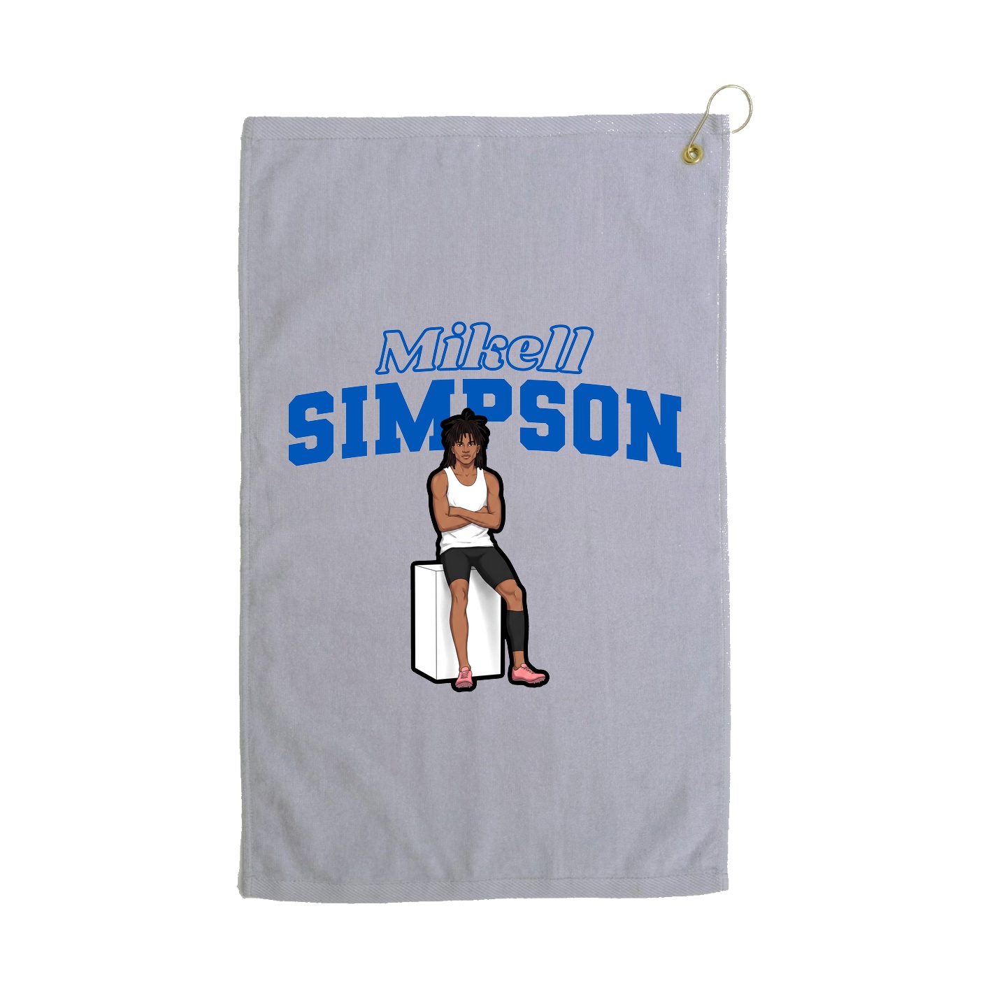 Golf Towel — Name Arch in Grey