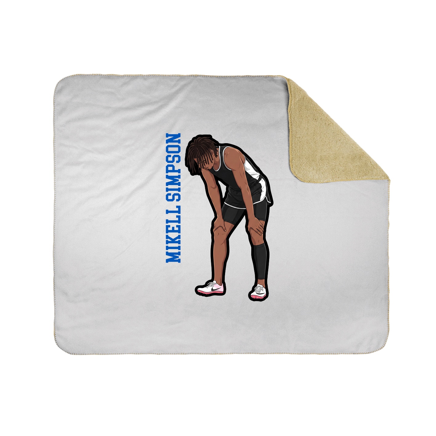 Throw Blanket — Name Vertical in White