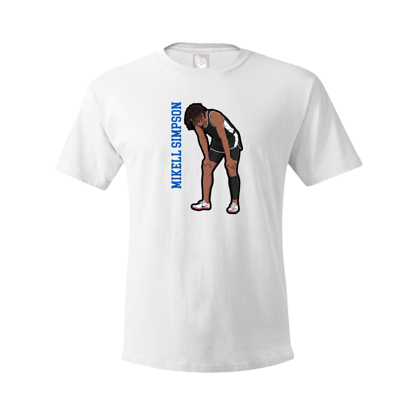Youth Tee — Name Vertical in White