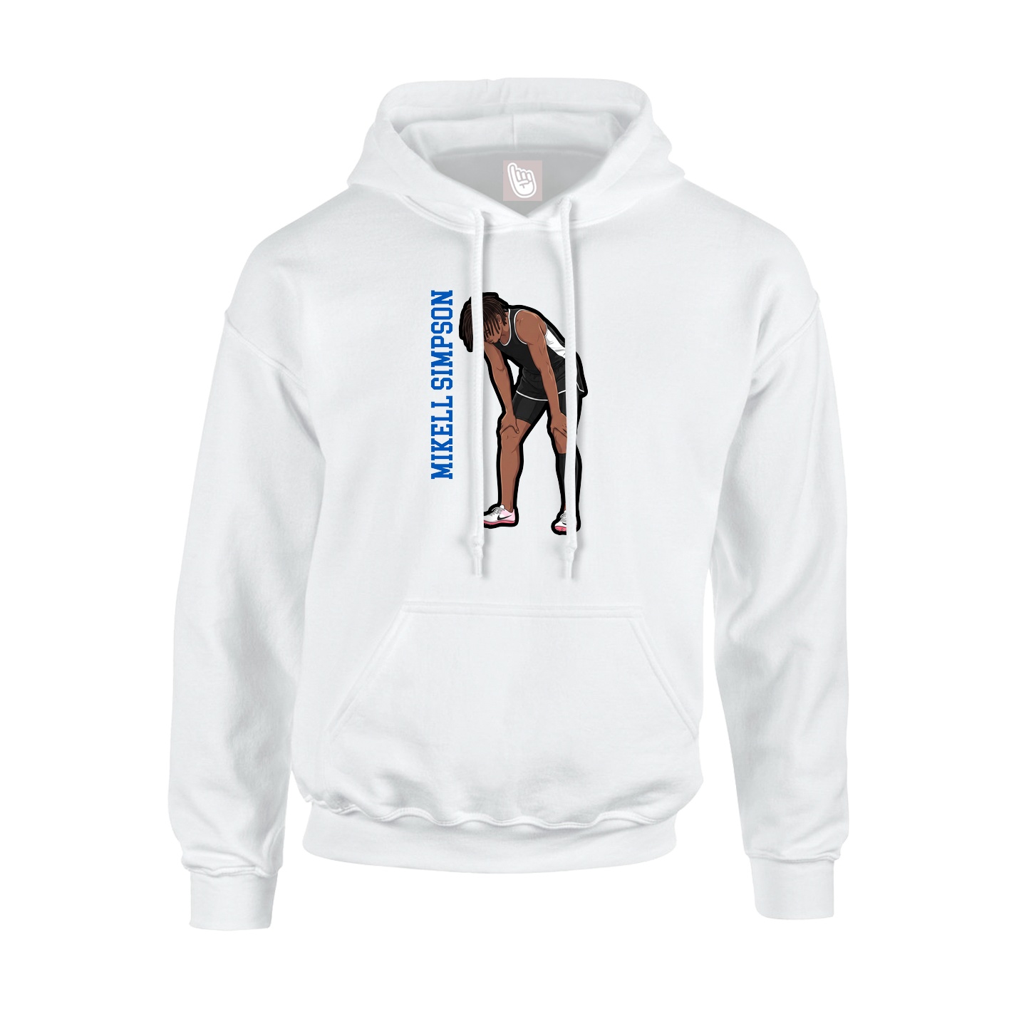 Youth Hoodie — Name Vertical in White