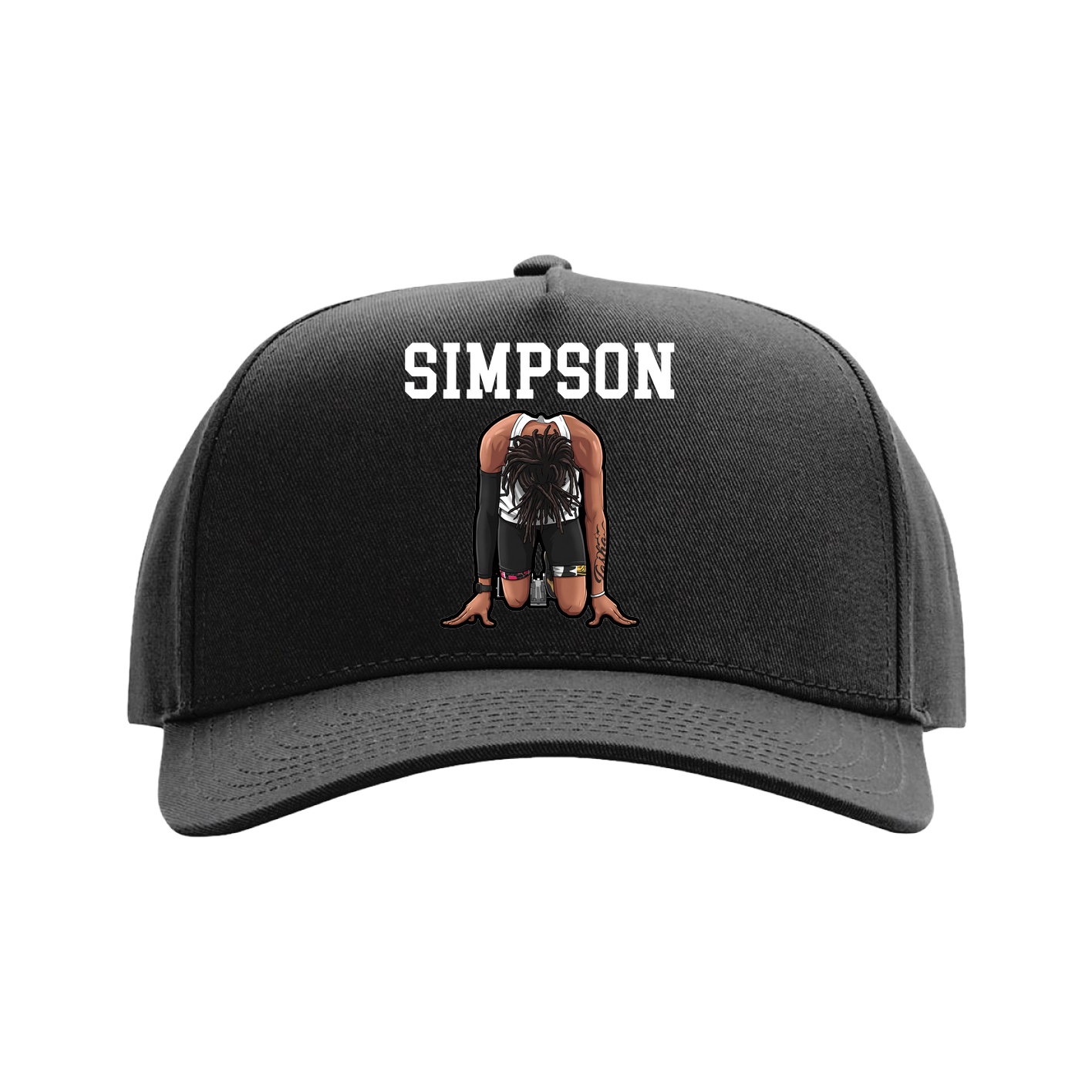 Full Fabric Five-Panel Champ Cap — Shirsey in Black