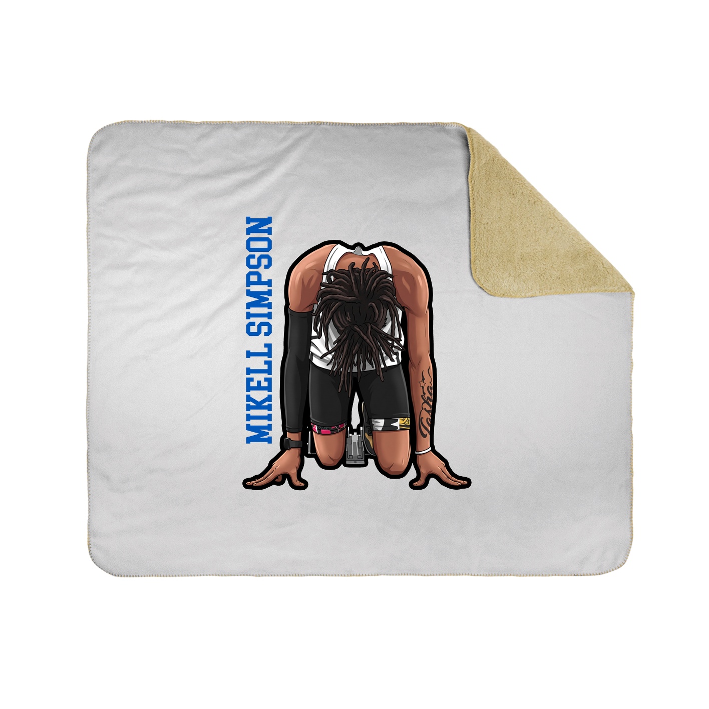 Throw Blanket — Name Vertical in White