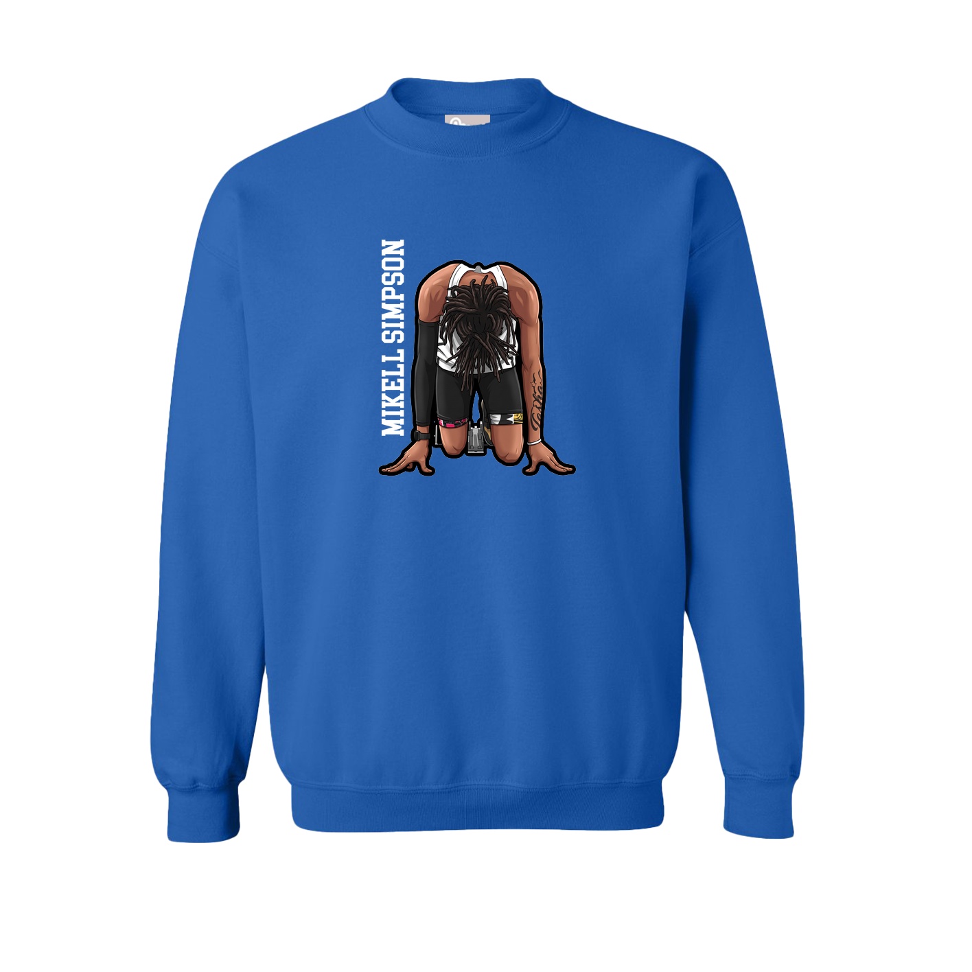 Fleece Crew — Name Vertical in Royal