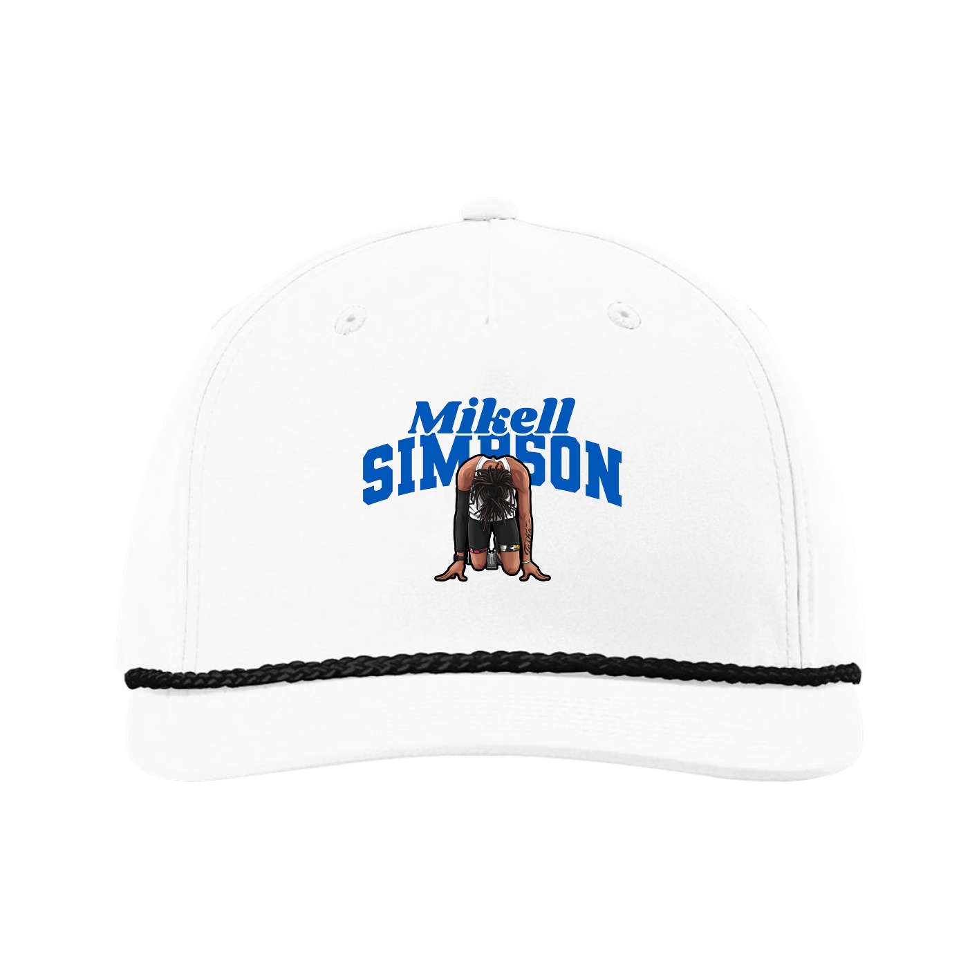 Five-Panel Classic Rope Cap — Signature Arch in White