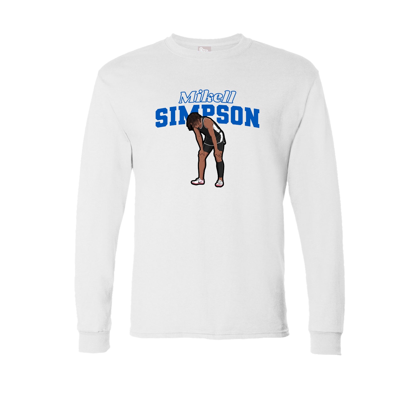 Long Sleeve Tee — Name Arch in White