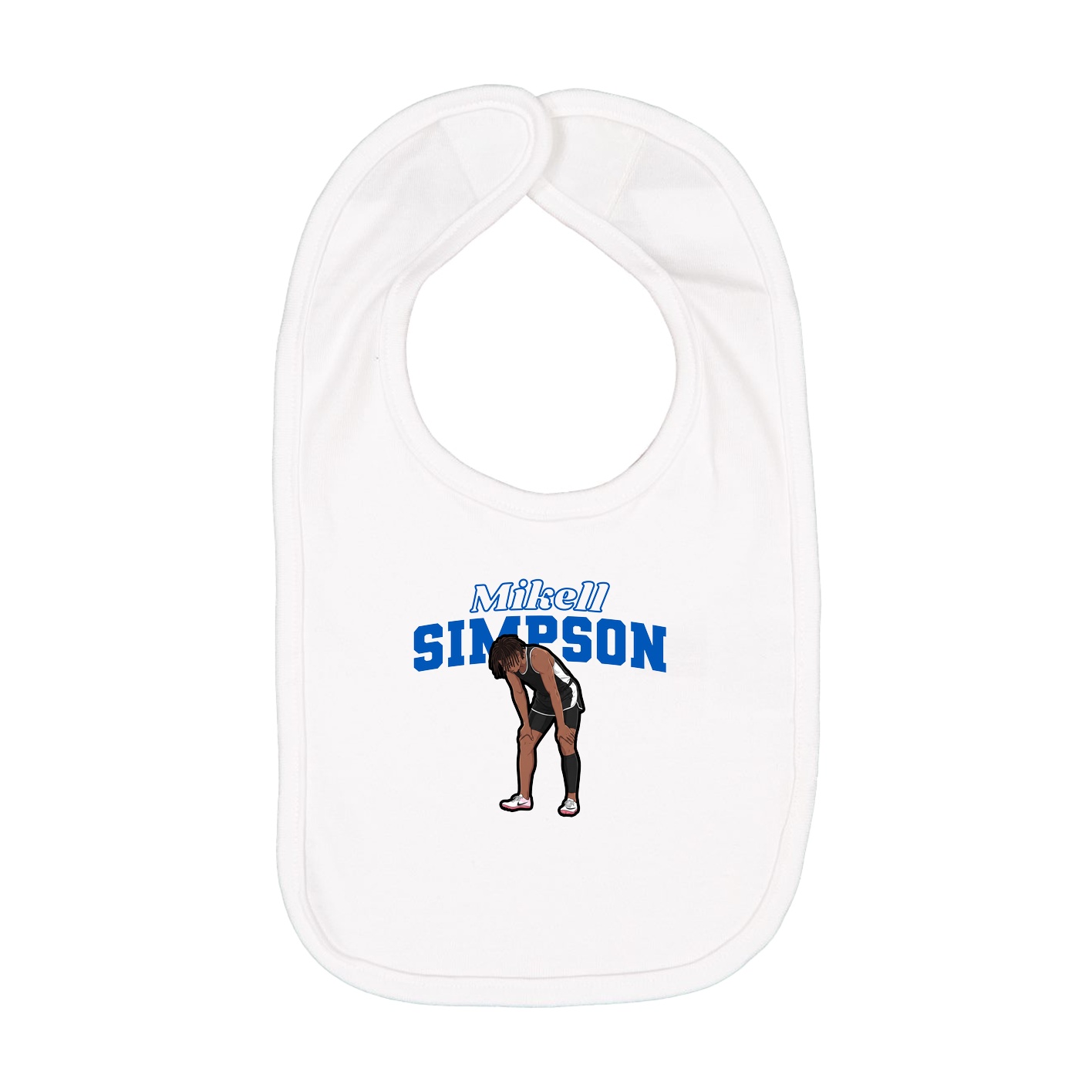 Infant Bib — Name Arch in White