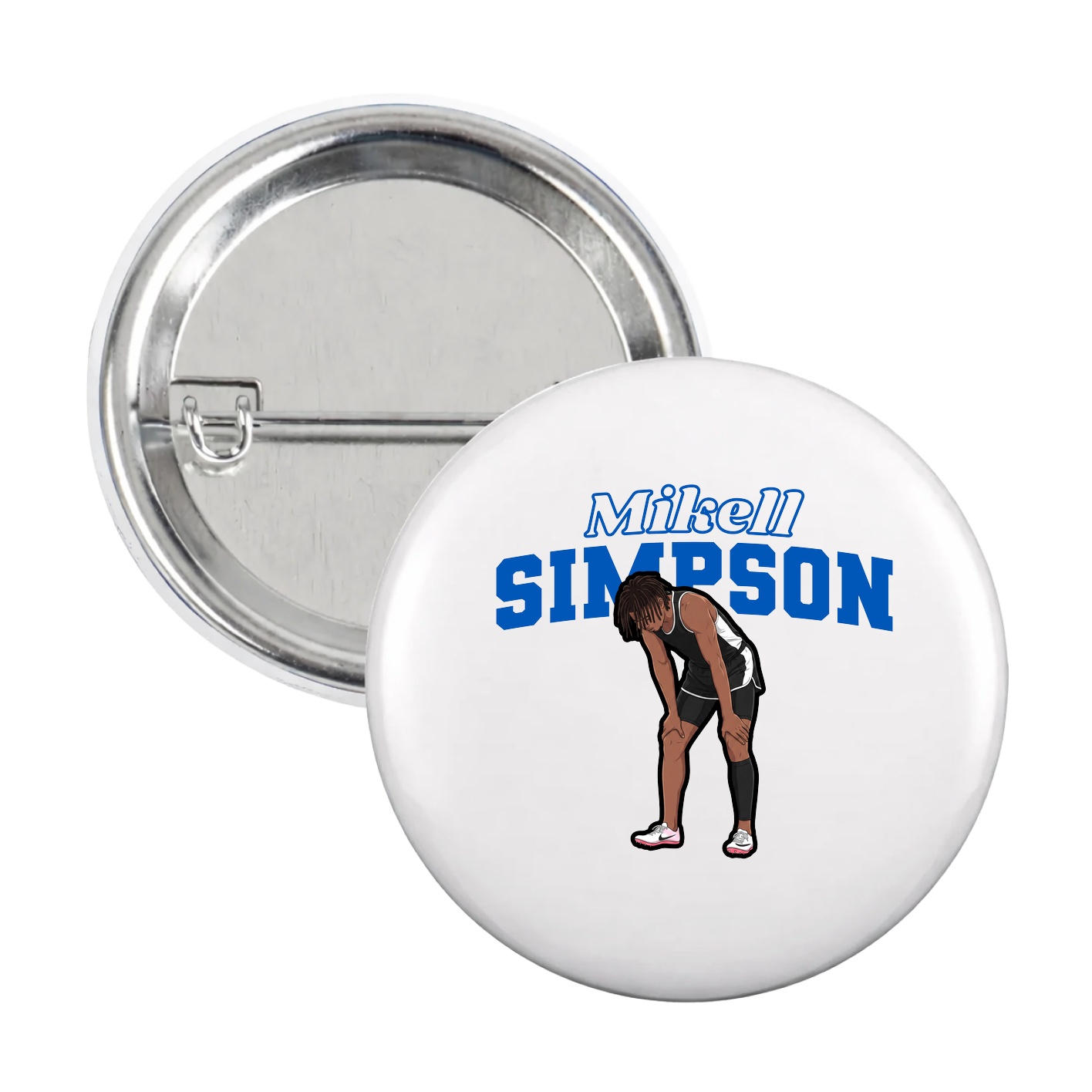 Game Day Button — Name Arch in White
