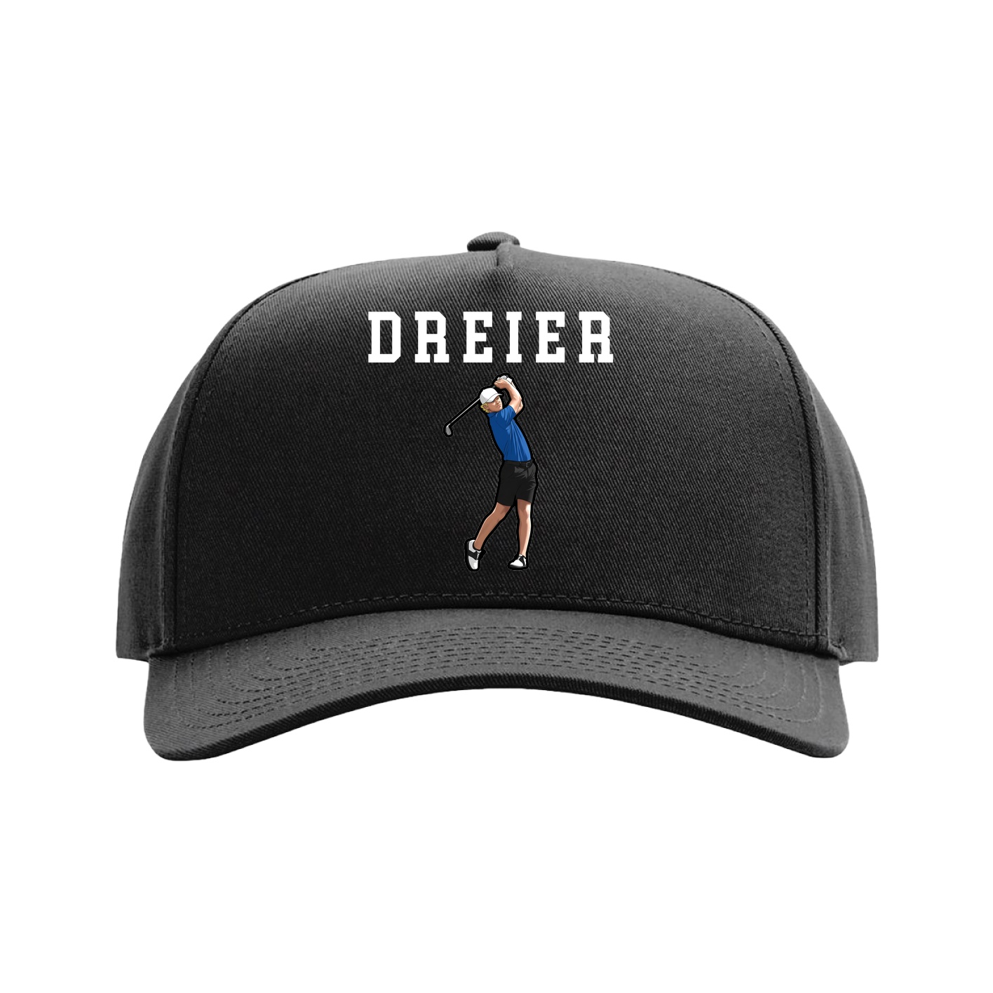Full Fabric Five-Panel Champ Cap — Shirsey in Black