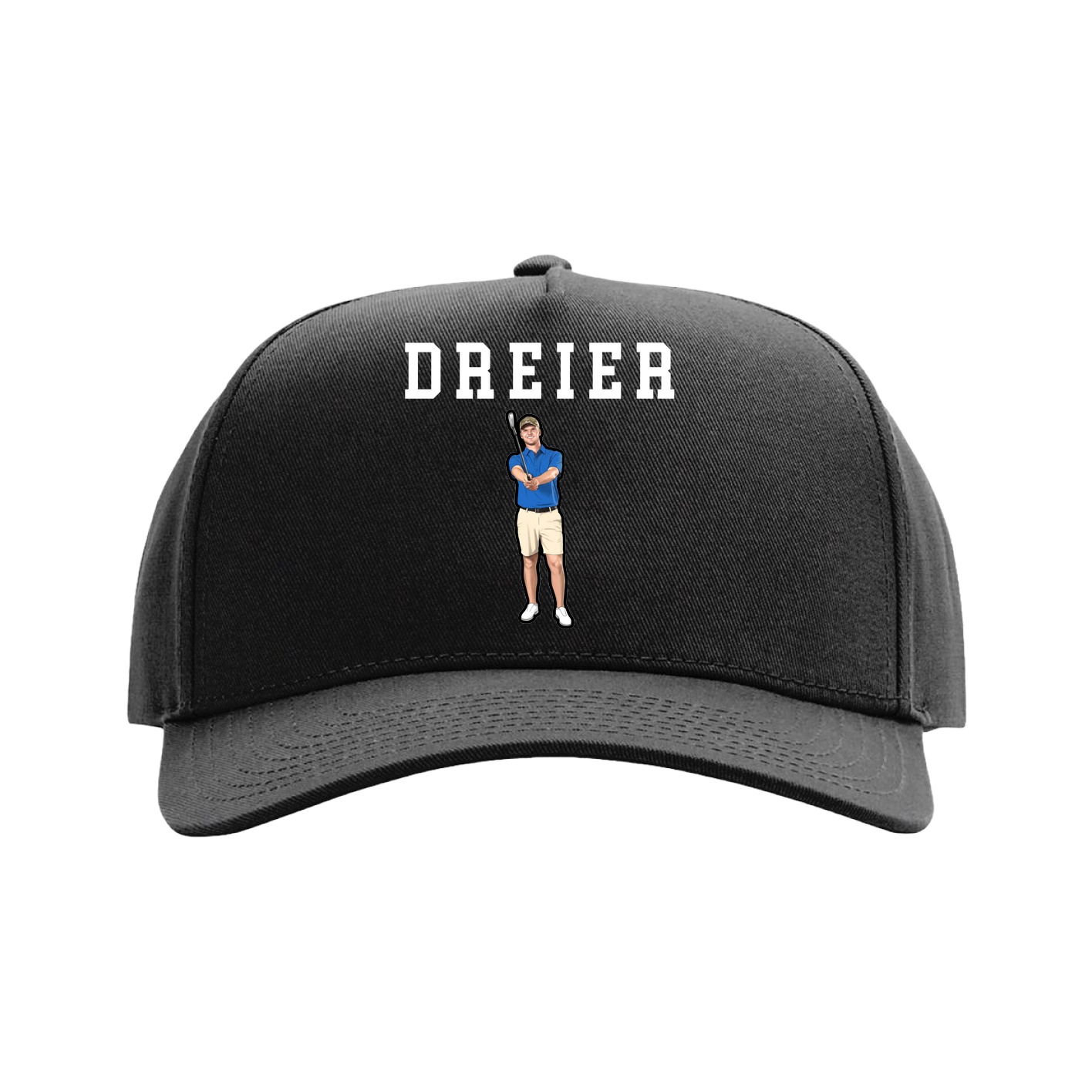 Full Fabric Five-Panel Champ Cap — Shirsey in Black