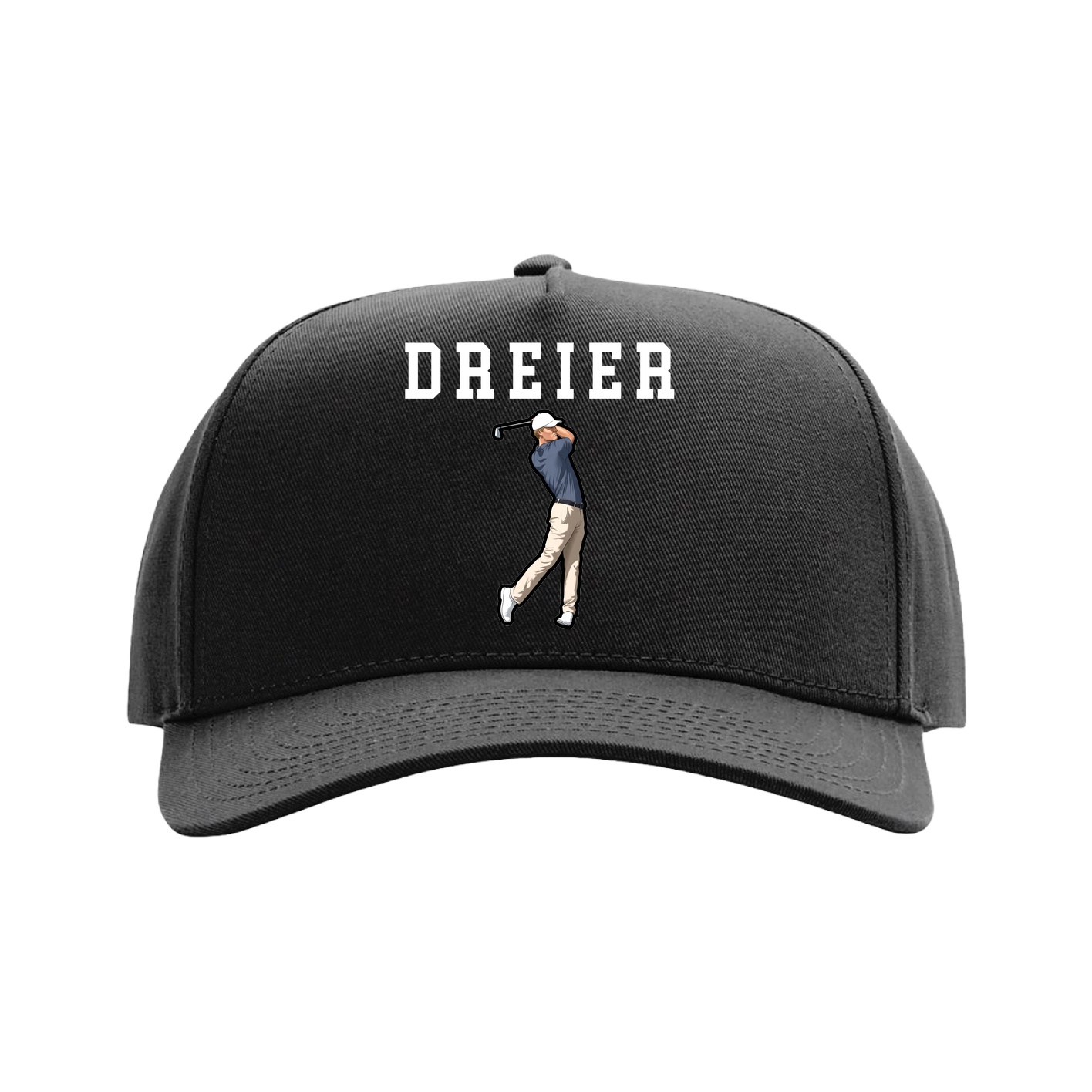 Full Fabric Five-Panel Champ Cap — Shirsey in Black